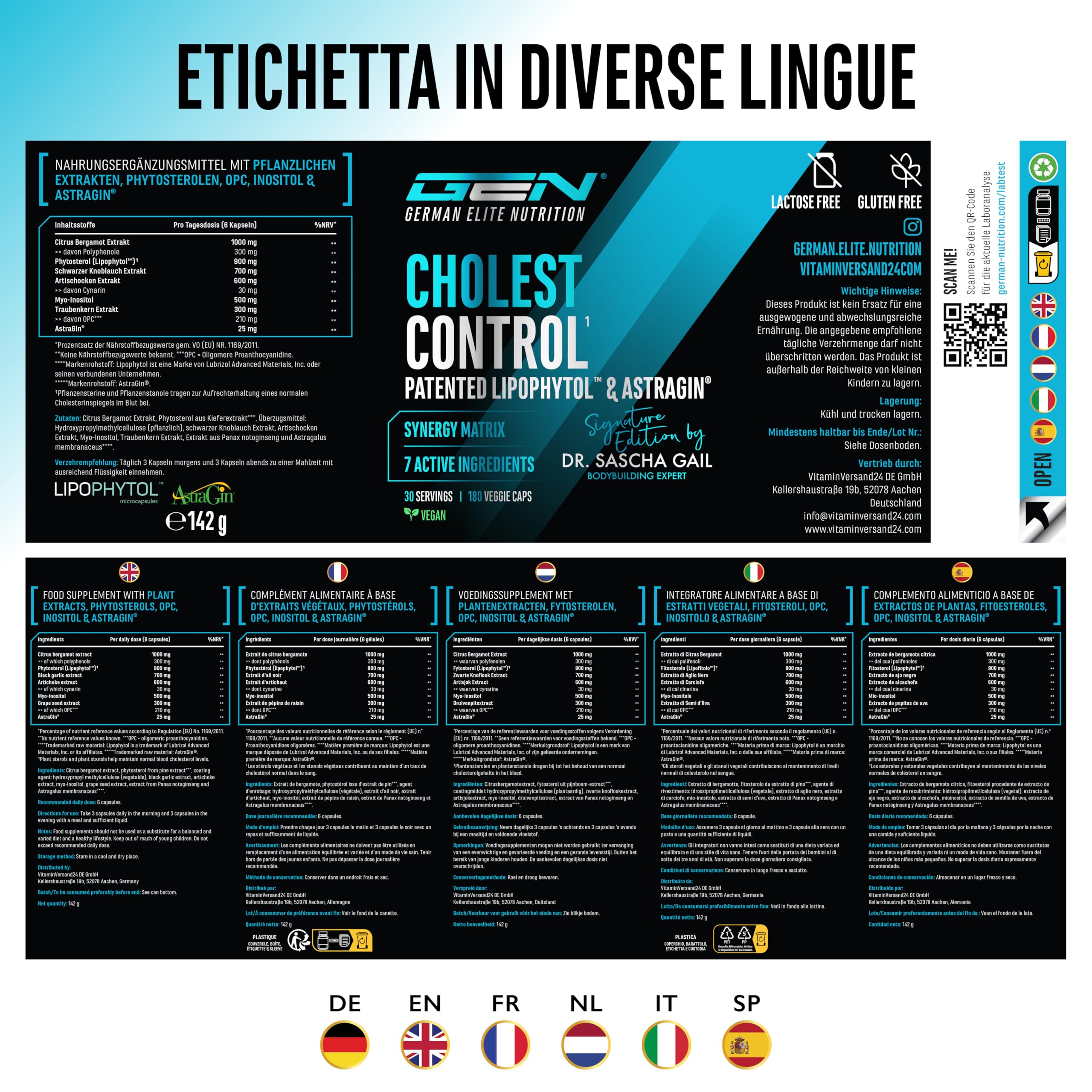 Elite Organ, Joint & Health Support Cholest Control capsule 180 vegane