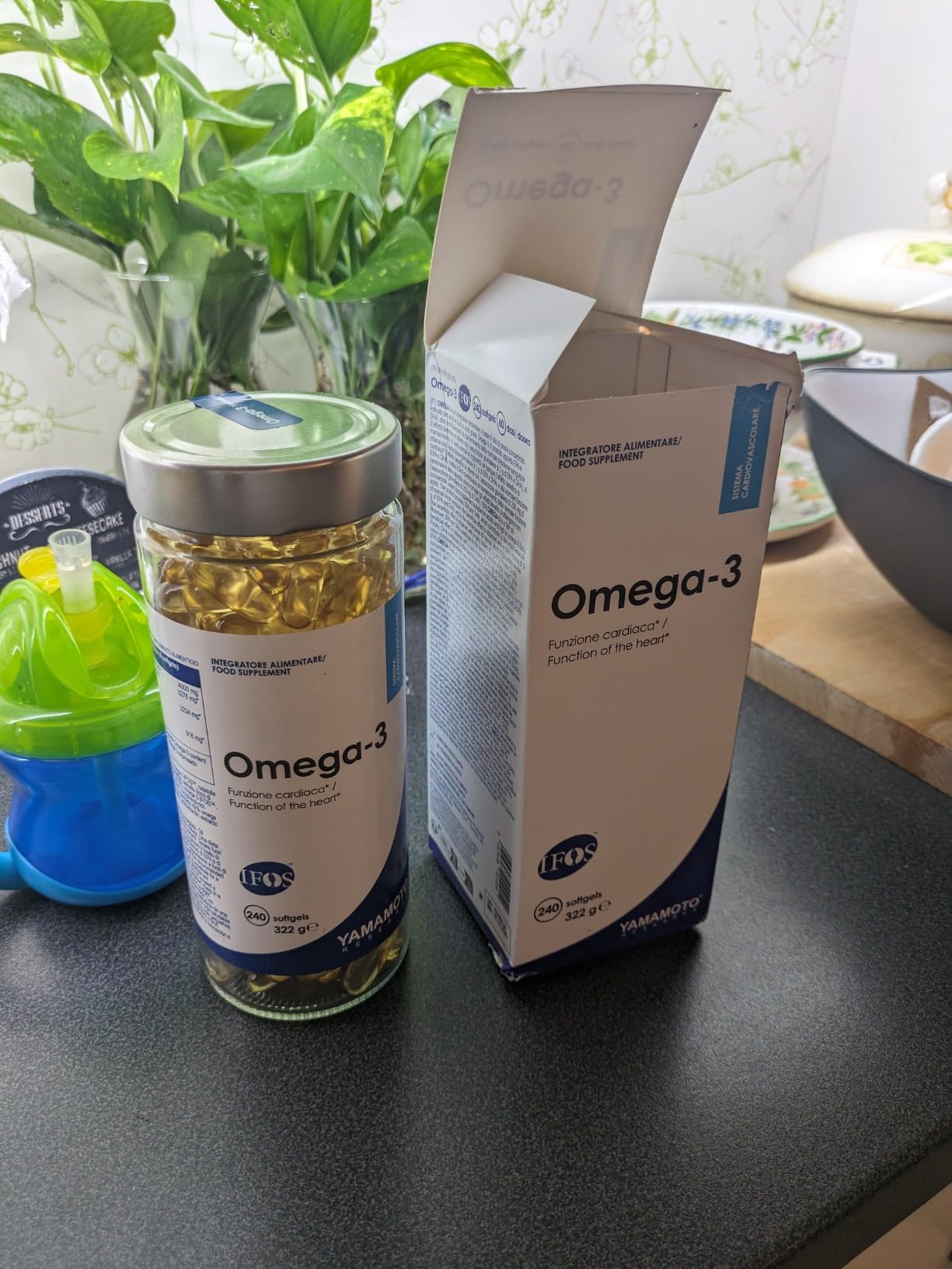 Yamamoto Omega-3 e Cuore e Circolazione Omega-3 IFOS integratore 240 softgels, olio di pesce