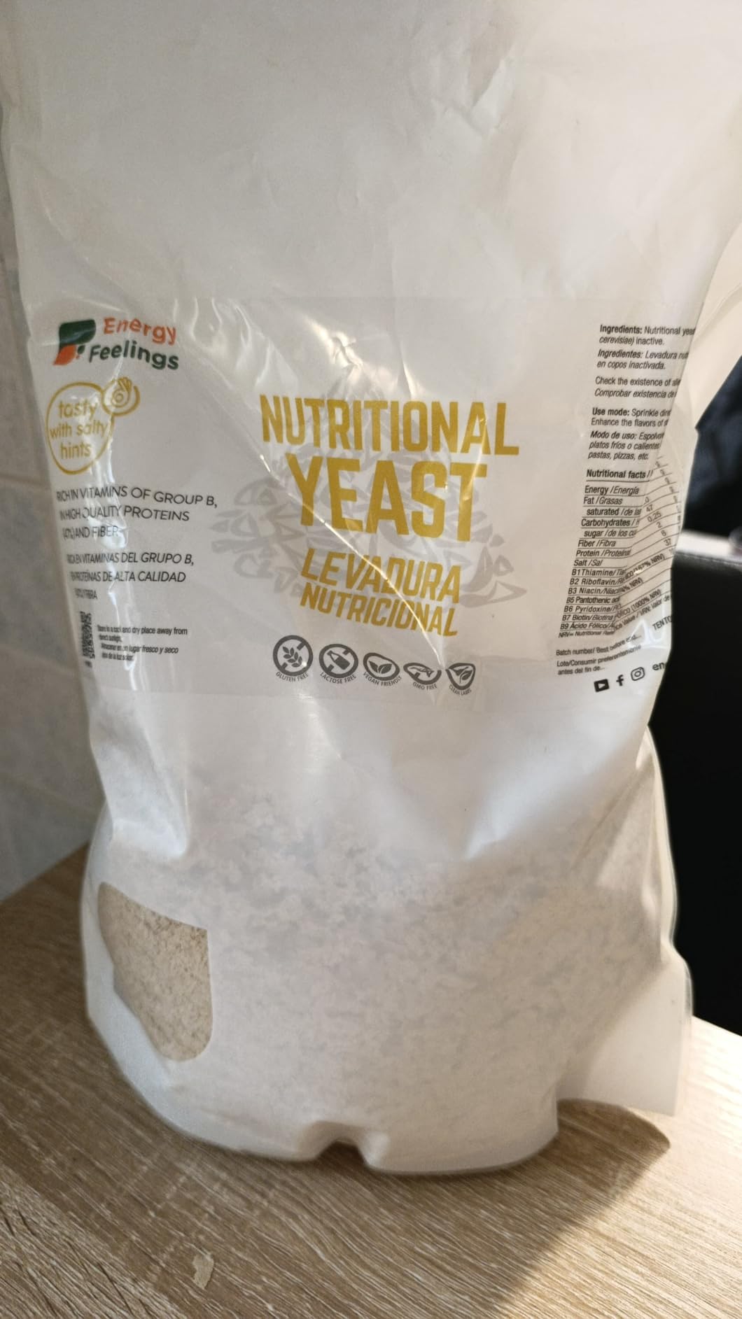 Energy Feelings Levadura Nutricional Lievito Nutrizionale in Scaglie 250 g vegano