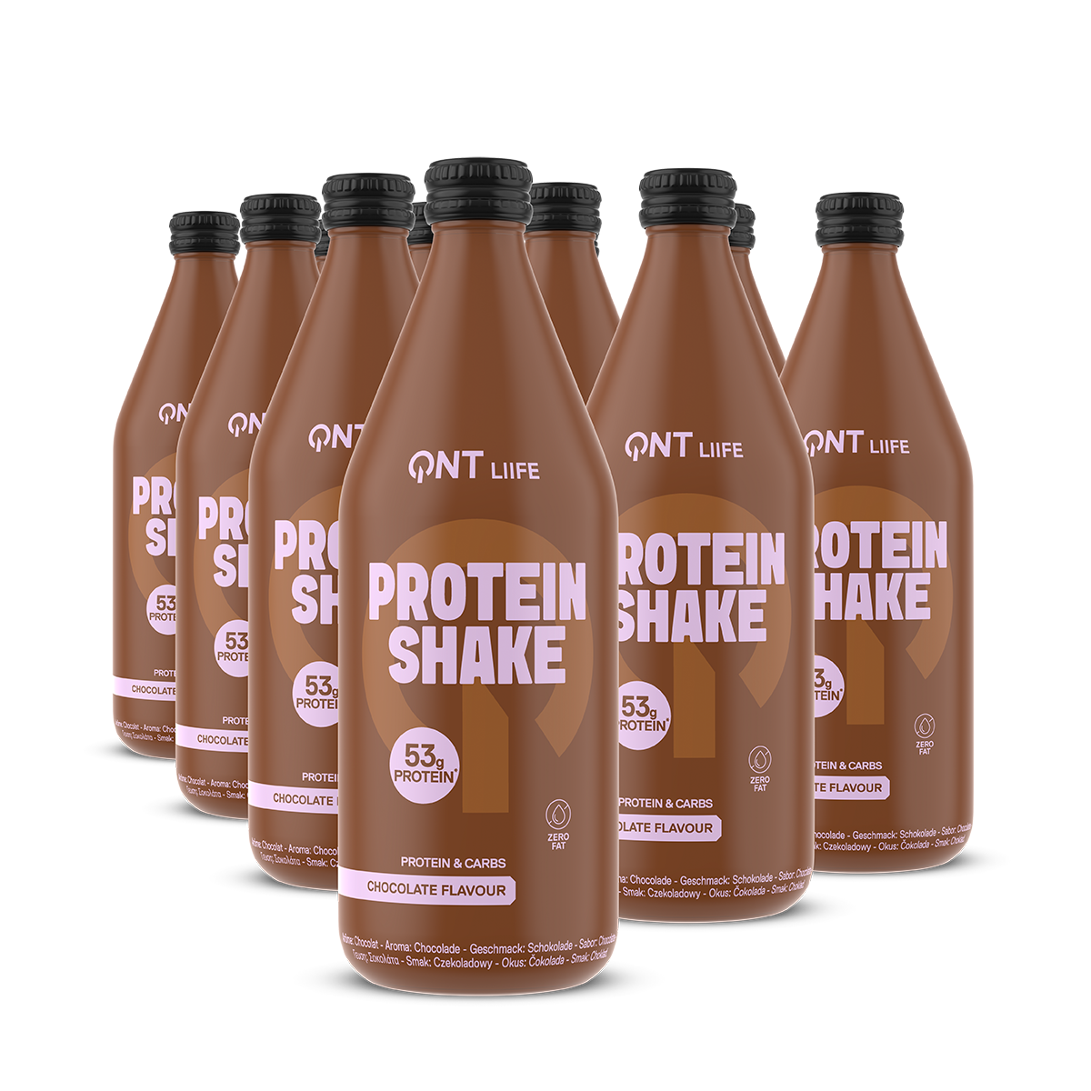 QNT Drinks Protein Shake Glass Bottle bevanda proteica 12 x 500 ml