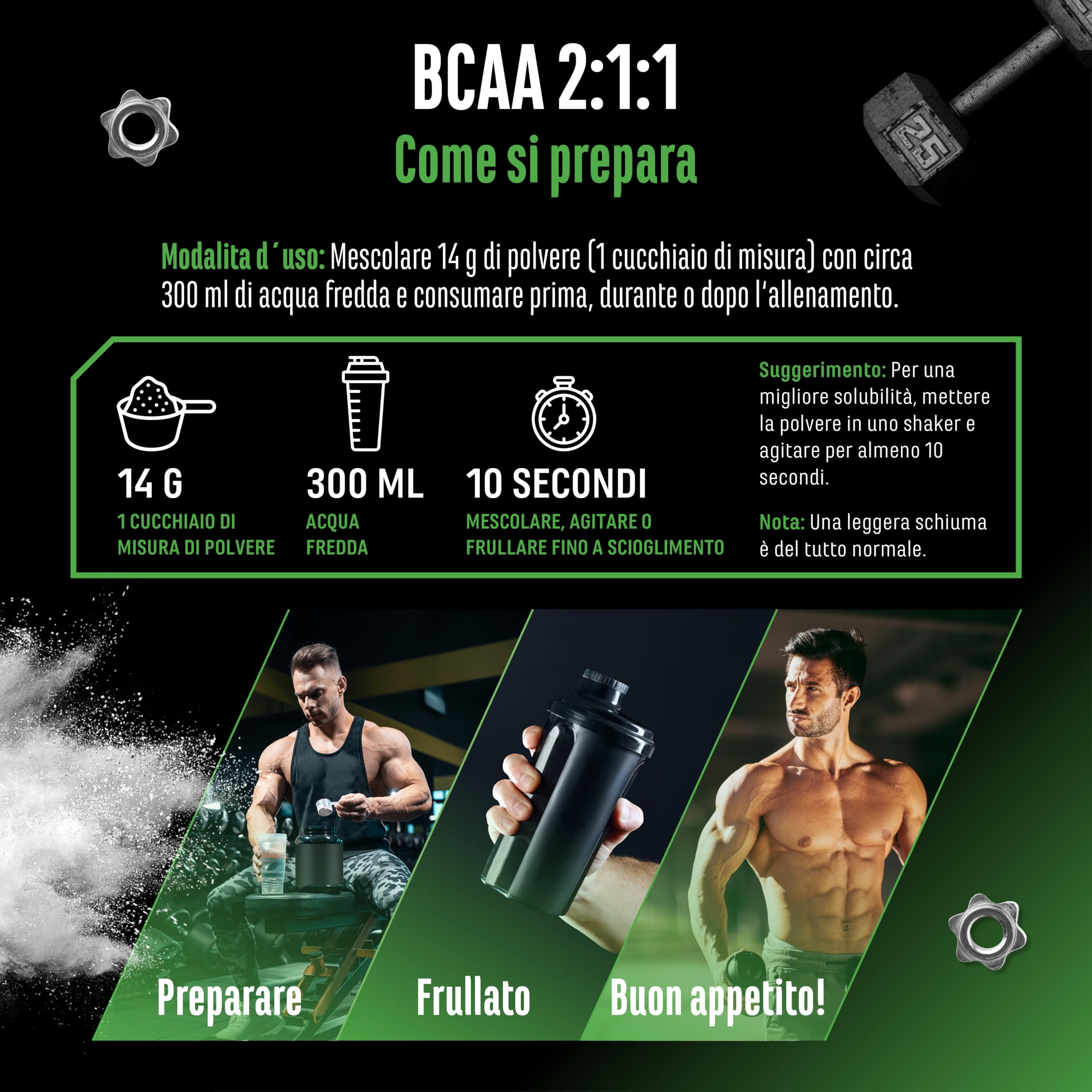 Elite EAA & BCAA BCAA 2:1:1 polvere 500 g pura senza additivi