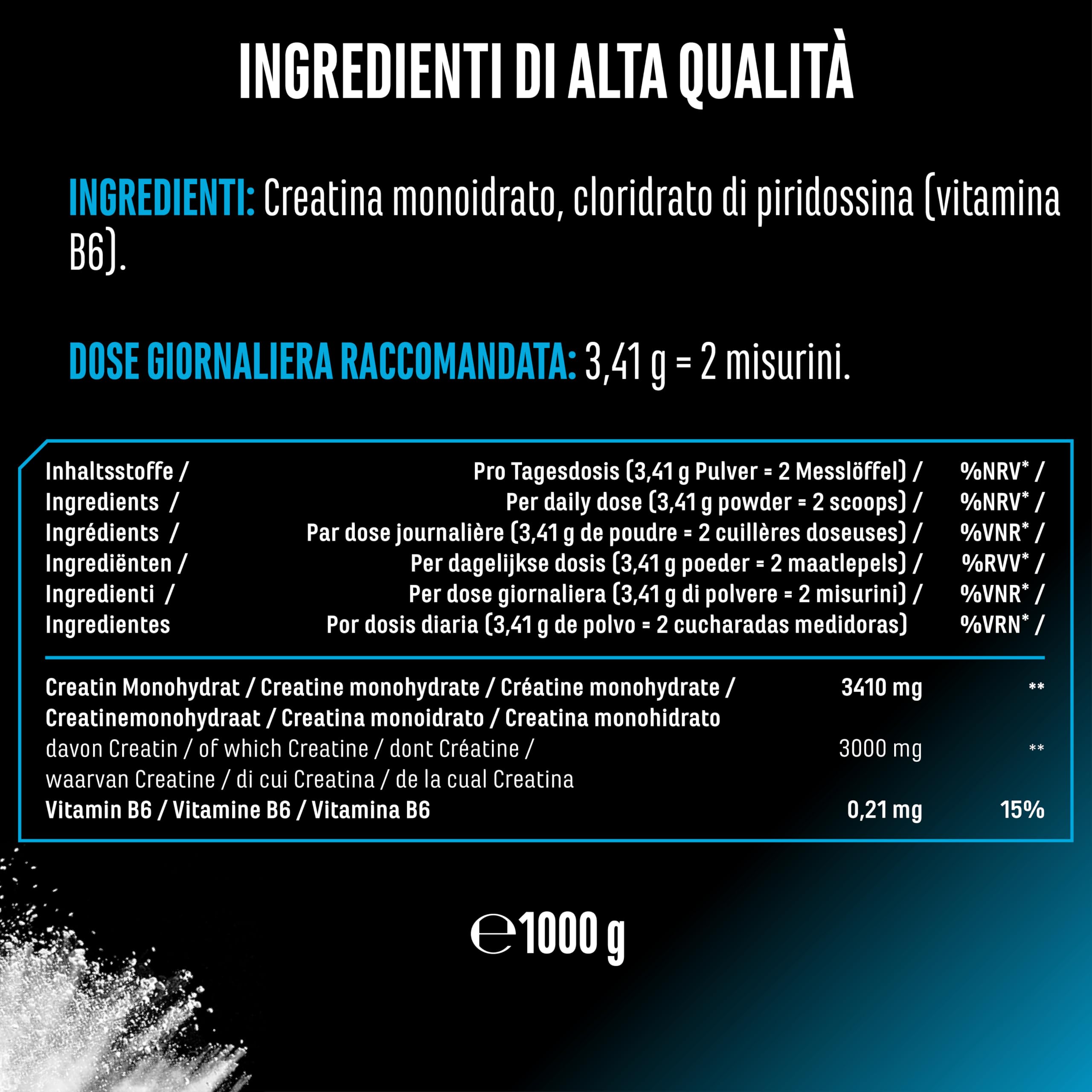 Elite Creatine Monoidrato creatina 1 kg microfine