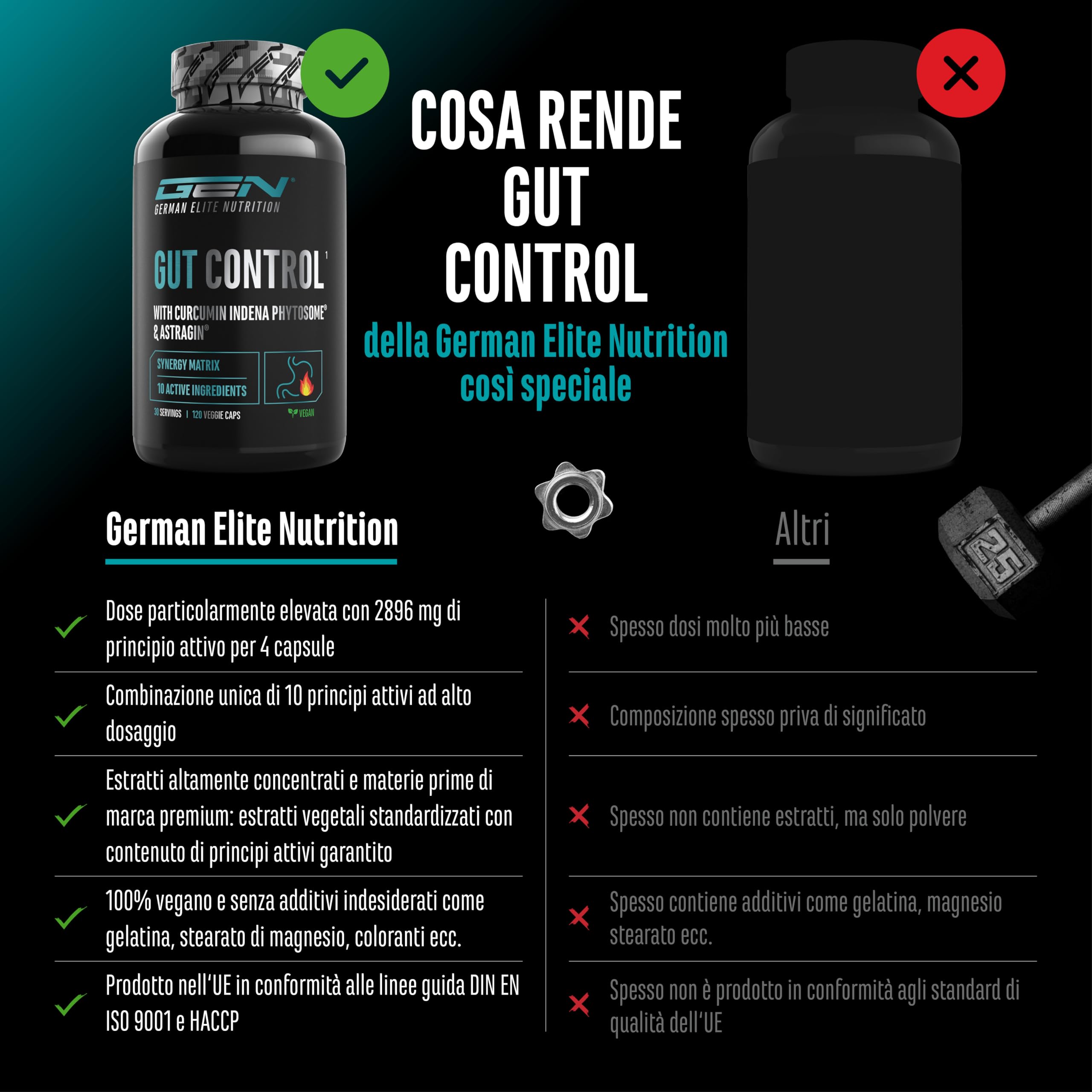 Elite Organ, Joint & Health Support Gut Control capsule 120 vegane