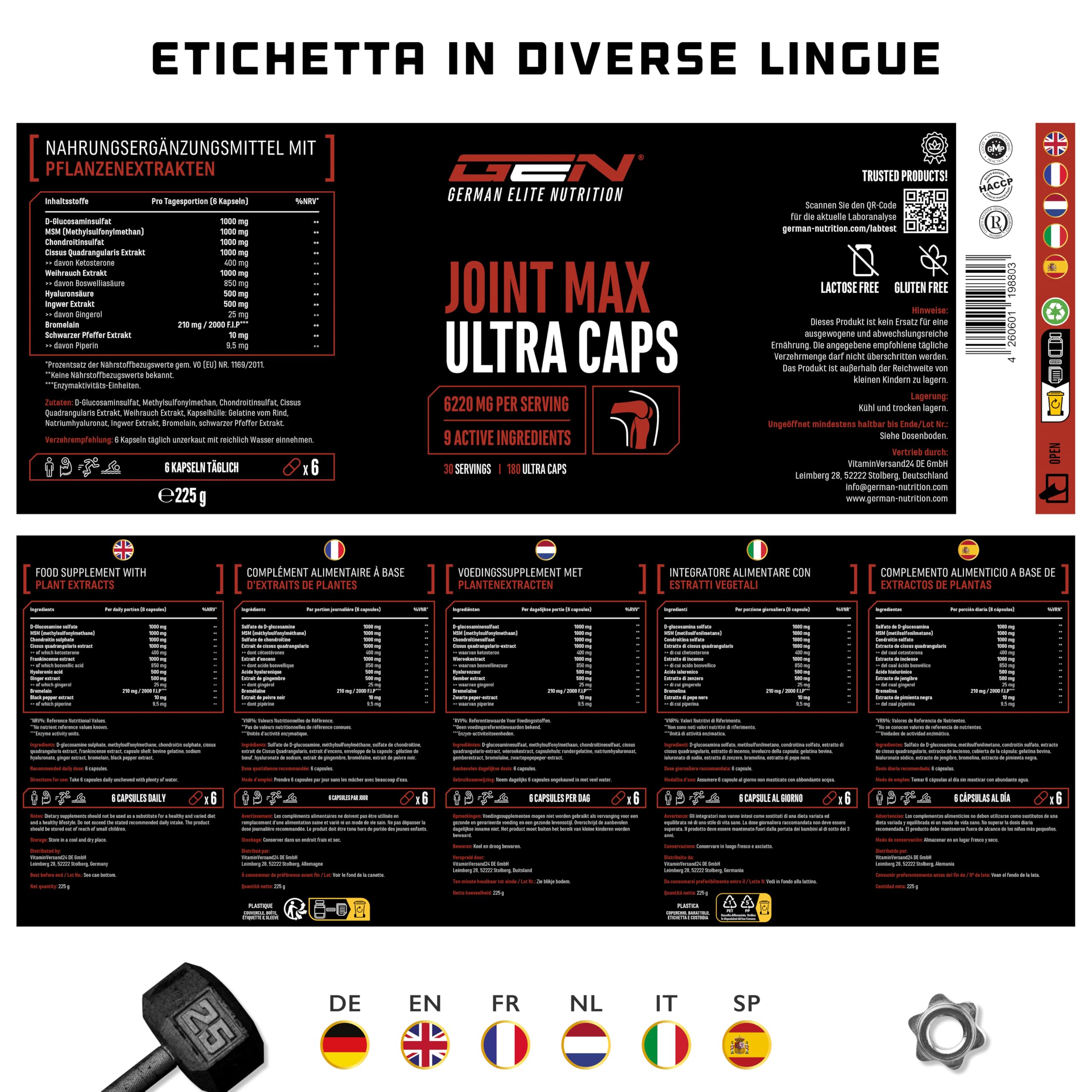 Elite Organ, Joint & Health Support Joint Max Ultra capsule 180 articolazioni