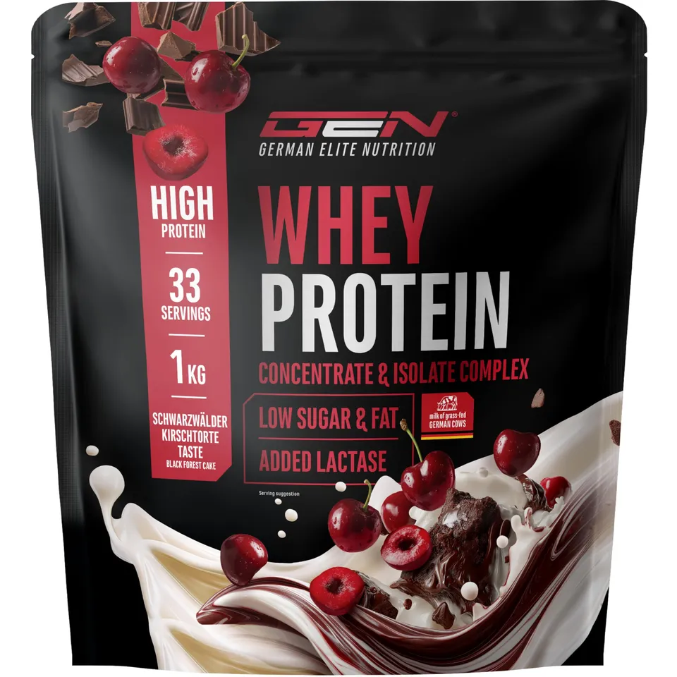 Elite Whey Protein in polvere 1000 g Ciliegia della Foresta Nera con lattasi