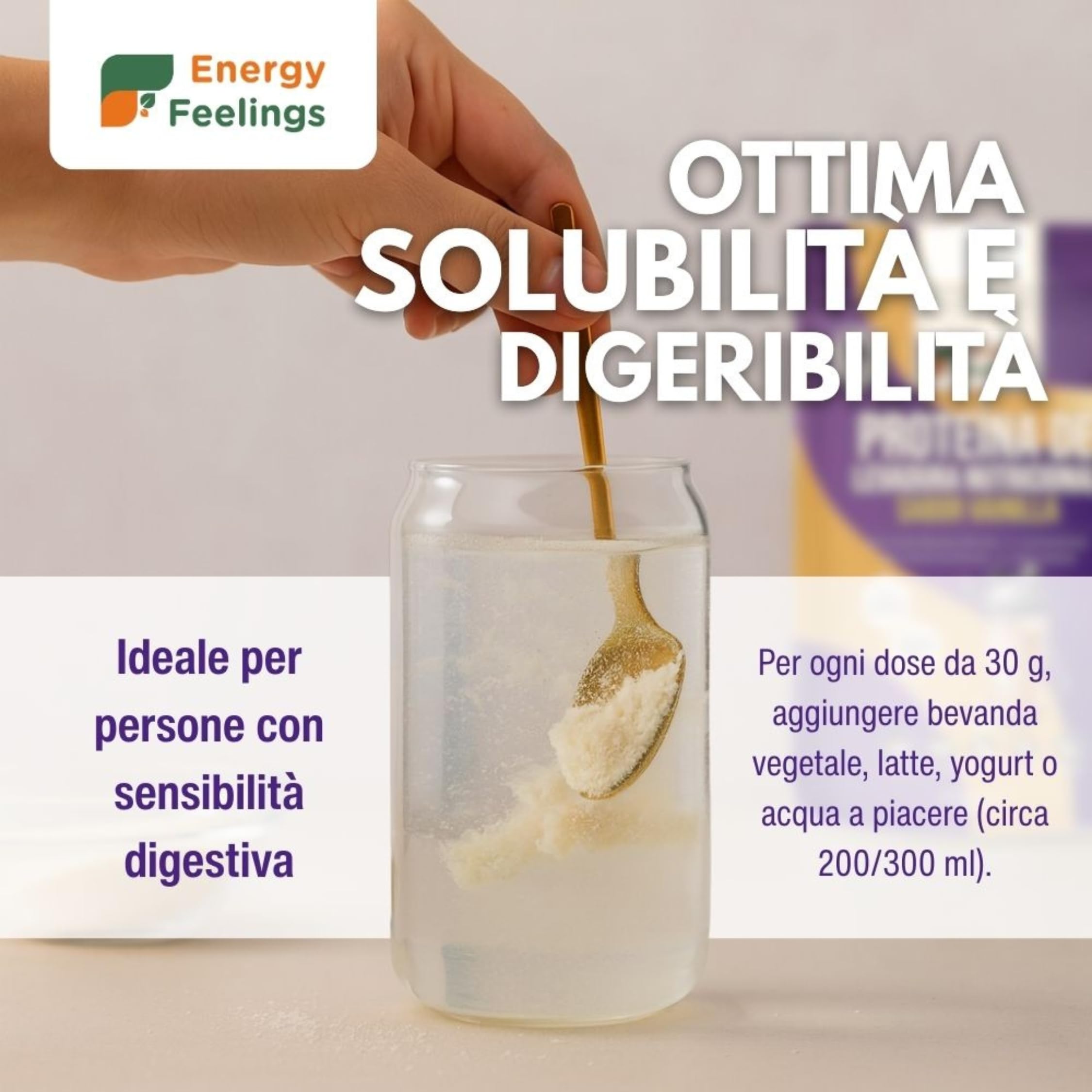 Energy Feelings Proteine vegane di lievito nutrizionale in polvere 1 kg neutre 82%