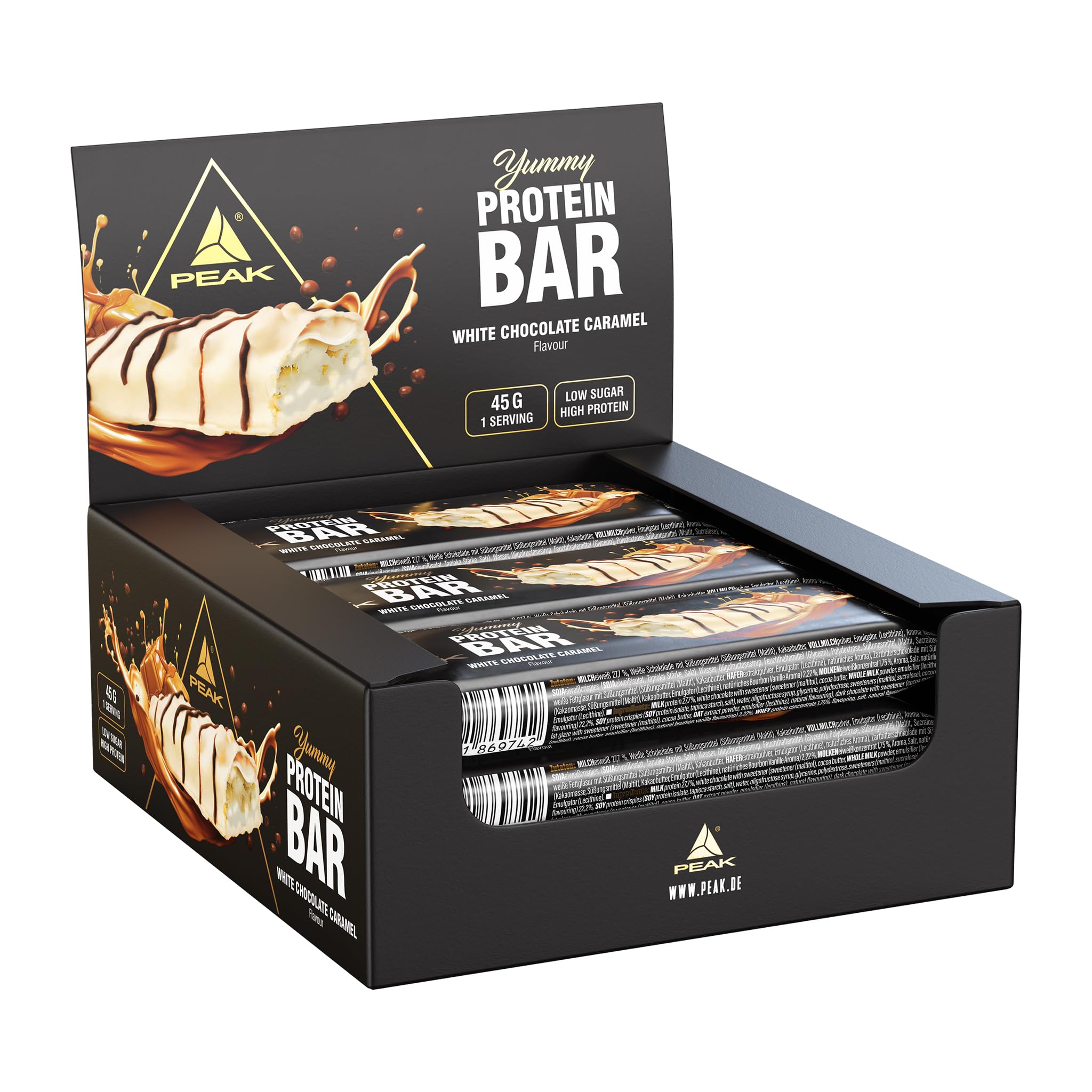 Green Peak Proteins PEAK Yummy Protein Bar barretta proteica 12 x 45 g brownie