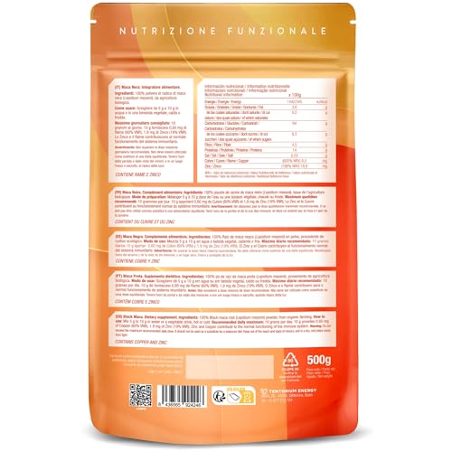 Energy Feelings Dietética & Suplementos Maca Nera in polvere Bio 500 g