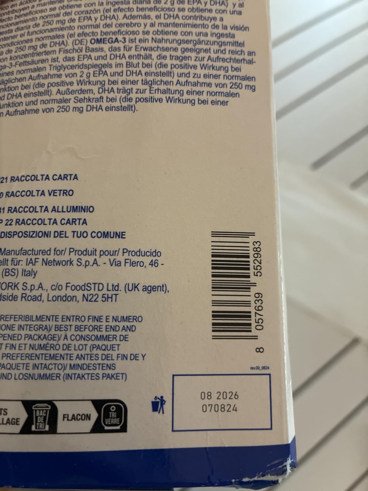 Yamamoto Omega-3 e Cuore e Circolazione Omega-3 IFOS integratore 240 softgels, olio di pesce