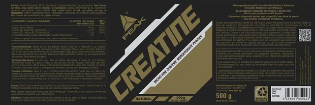 Green Peak Creatine PEAK Creatina Monoidrato polvere 500 g senza aroma