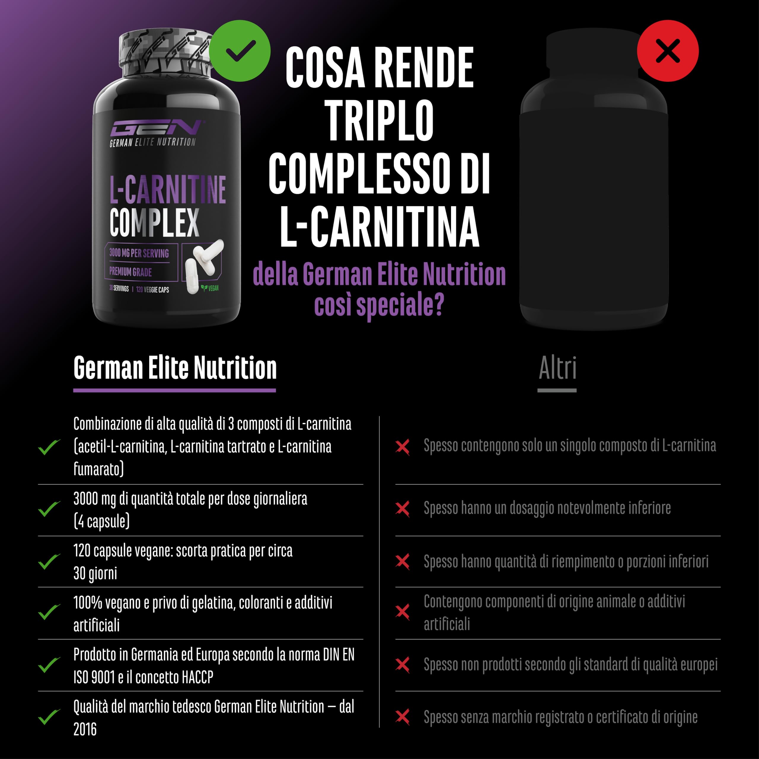 Elite Amino Singles L-Carnitina Triplo Complesso capsule vegane 120