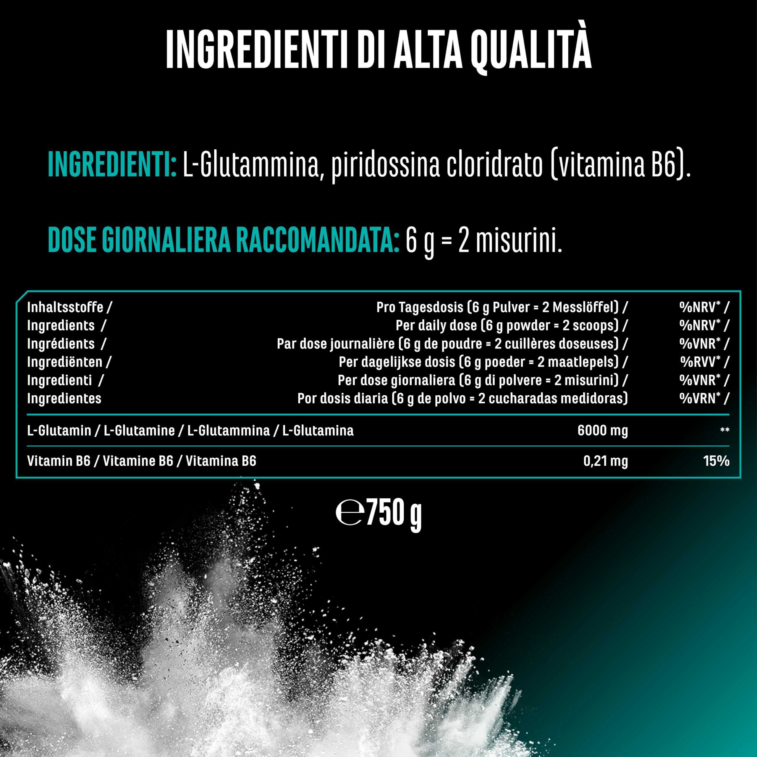 Elite Amino Singles L-Glutammina polvere 750 g non aromatizzata vegana