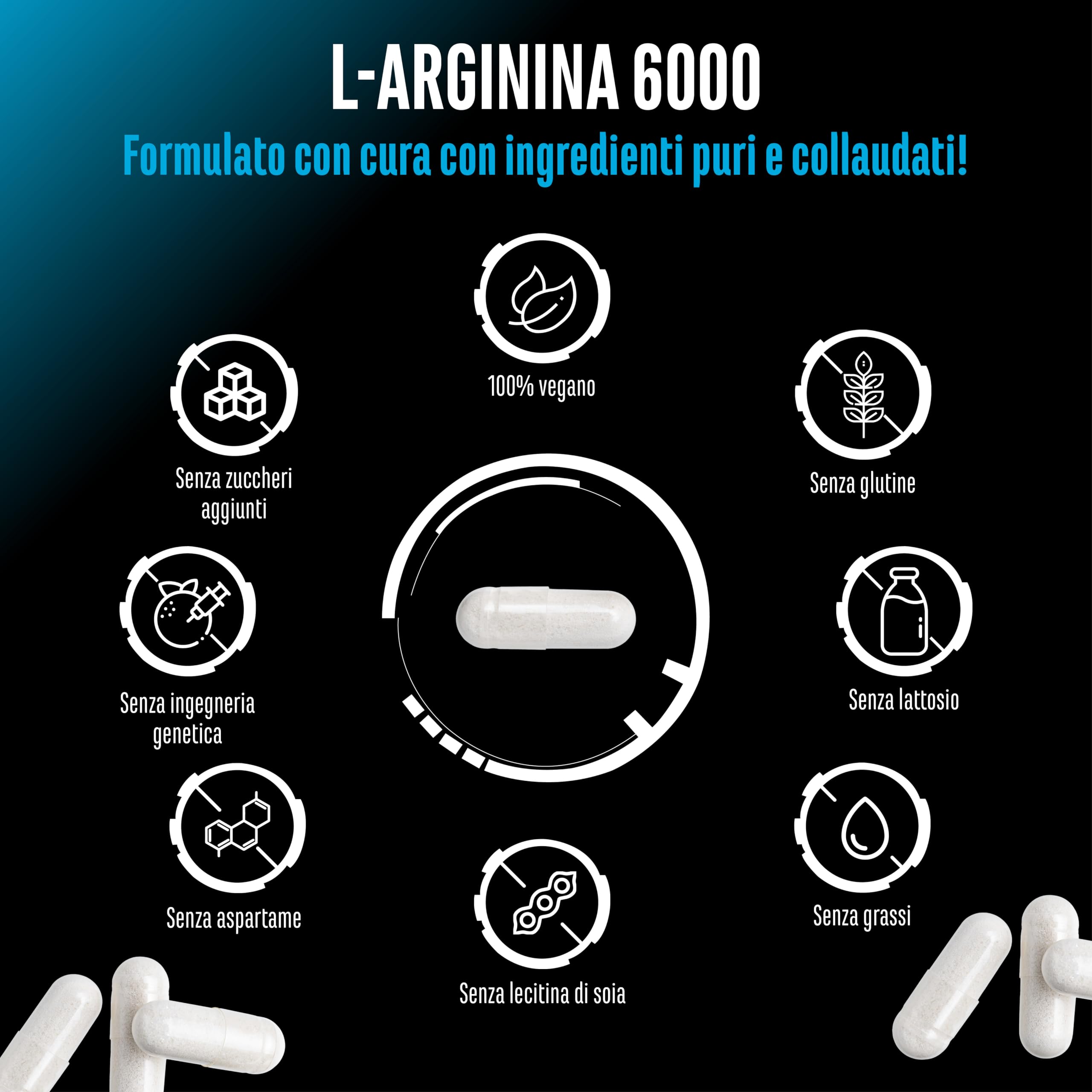 Elite Amino Singles L-Arginin capsule vegane 380 da 6000 mg