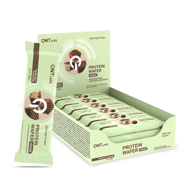 QNT Protein Bars Vegan Protein wafer barretta proteica 12 x 35 g nocciola vegetale