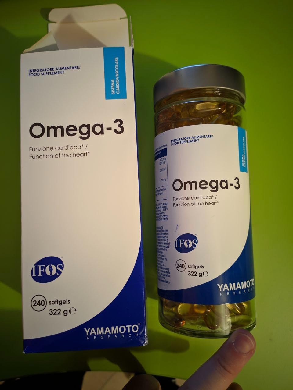 Yamamoto Omega-3 e Cuore e Circolazione Omega-3 IFOS integratore 240 softgels, olio di pesce