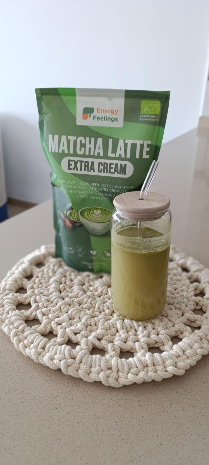 Energy Feelings Batidos Saludables Matcha Latte in Polvere Bio Extra Cream 500 g tè matcha giapponese