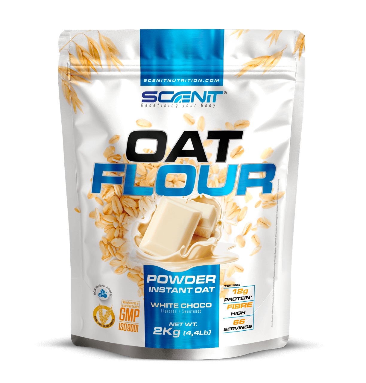 Scenit Nutrition Come sano Oat Flour farina di avena 2 kg al cioccolato