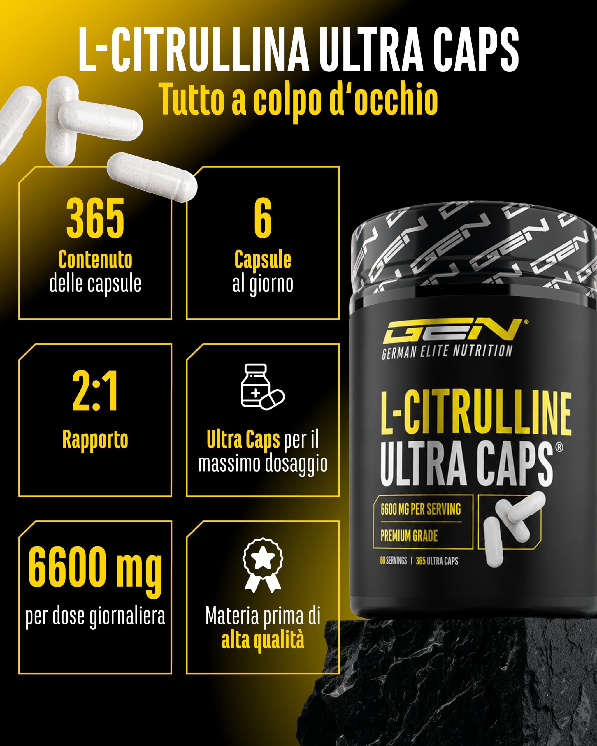 Elite Amino Singles L-Citrullina Ultra Caps 365 capsule da 1100 mg