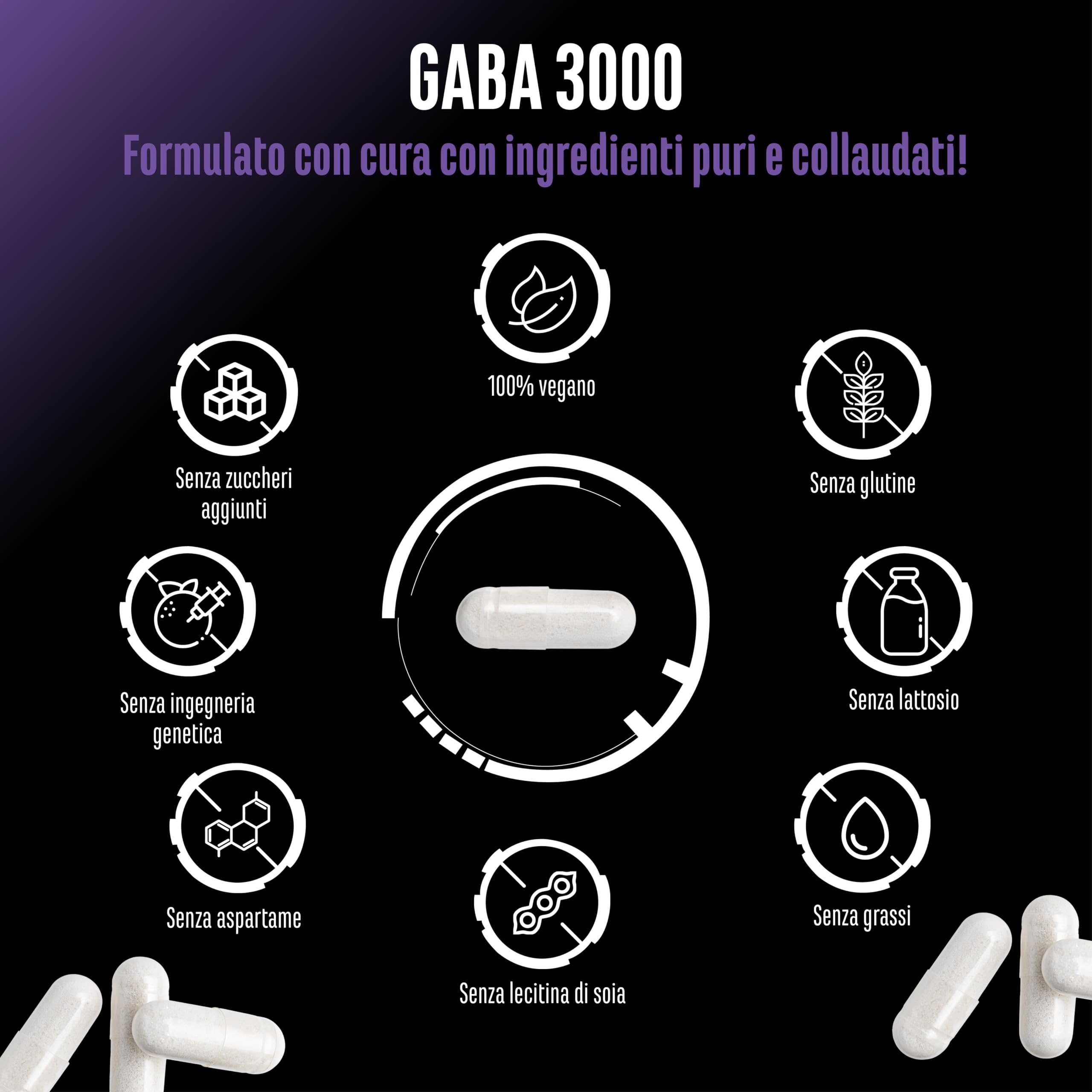 Elite Amino Singles GABA 3000 mg capsule 400 vegane alto dosaggio