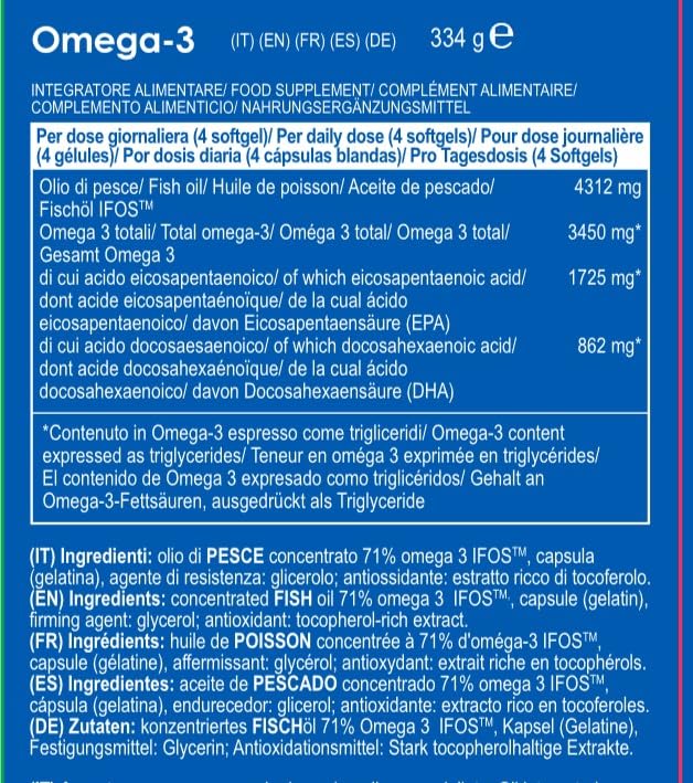 Yamamoto Omega-3 e Cuore e Circolazione Omega-3 IFOS integratore 240 softgels, olio di pesce