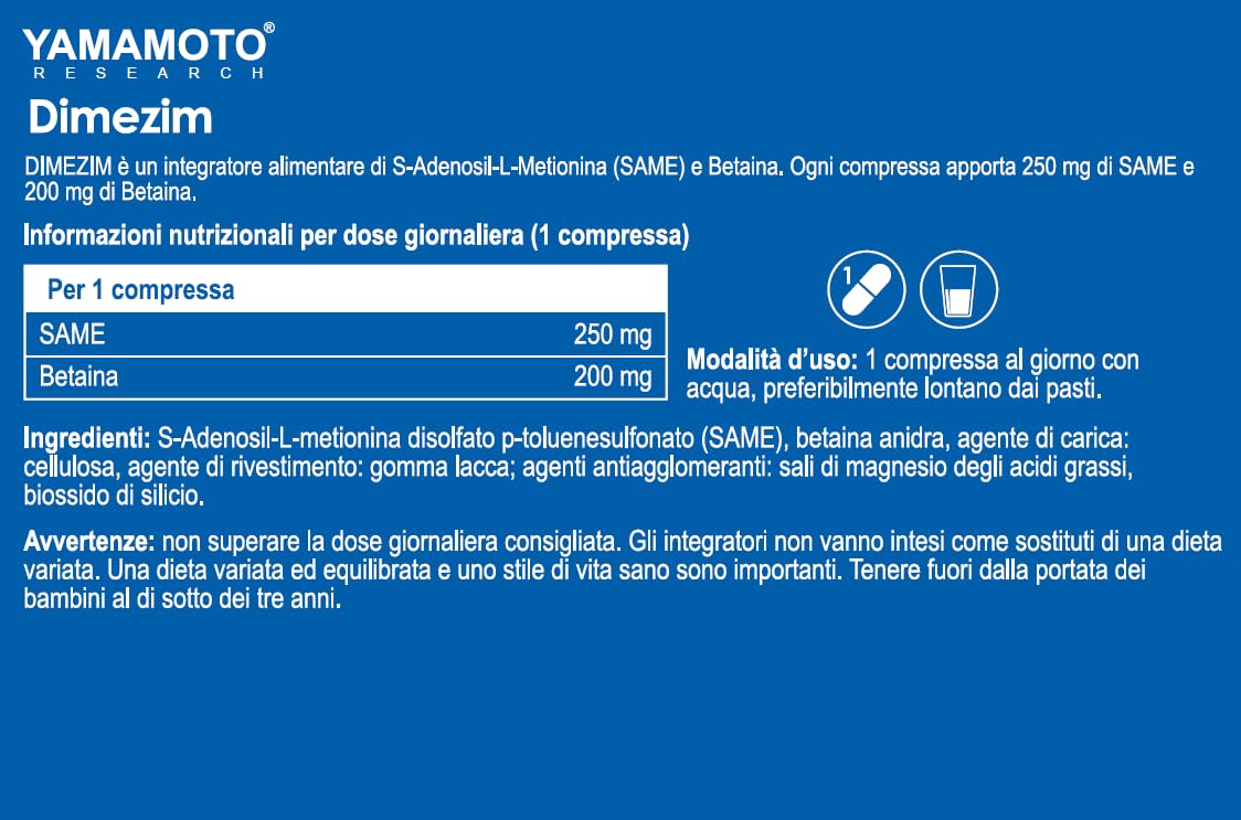 YAMAMOTO Vitamine e Minerali Dimezin integratore 30 compresse SAMe e betaina