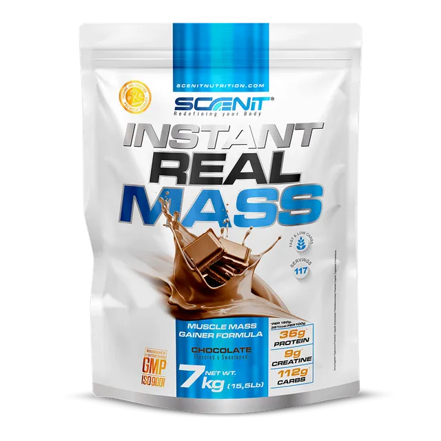 Scenit Nutrition Gainer di peso Instant Real Mass mass gainer Cioccolato 1 kg, 650 kcal