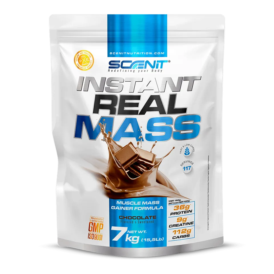 Scenit Nutrition Gainer di peso Instant Real Mass mass gainer Cioccolato 1 kg, 650 kcal