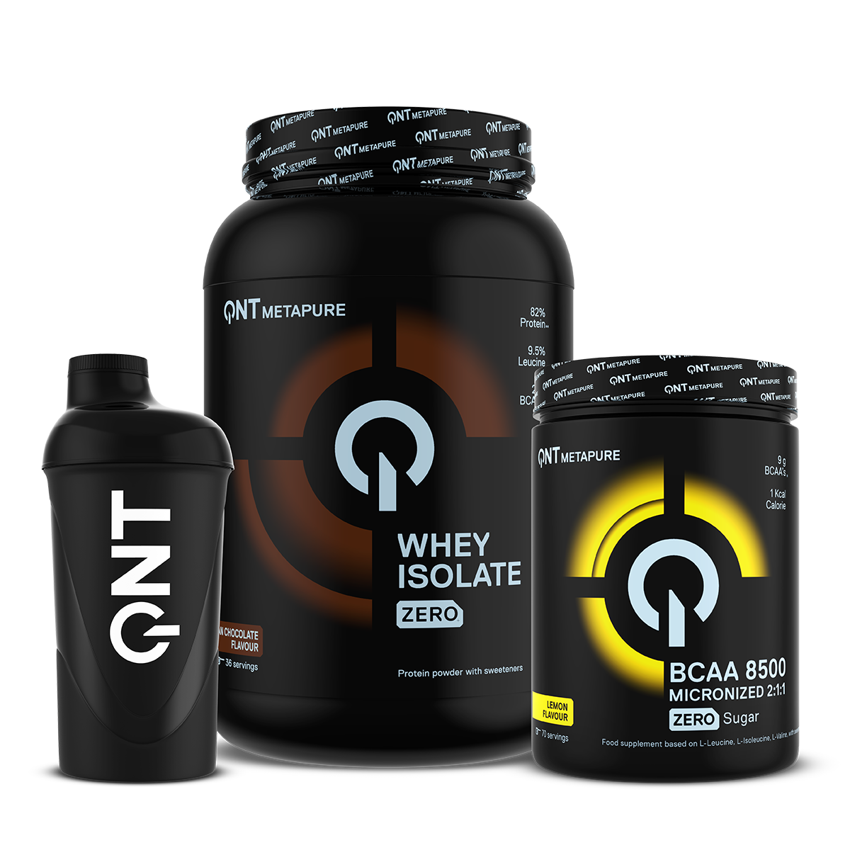 QNT Bundles Mass Gainer Pack bundle 908 g whey Belgian chocolate + BCAA Lemon 350 g