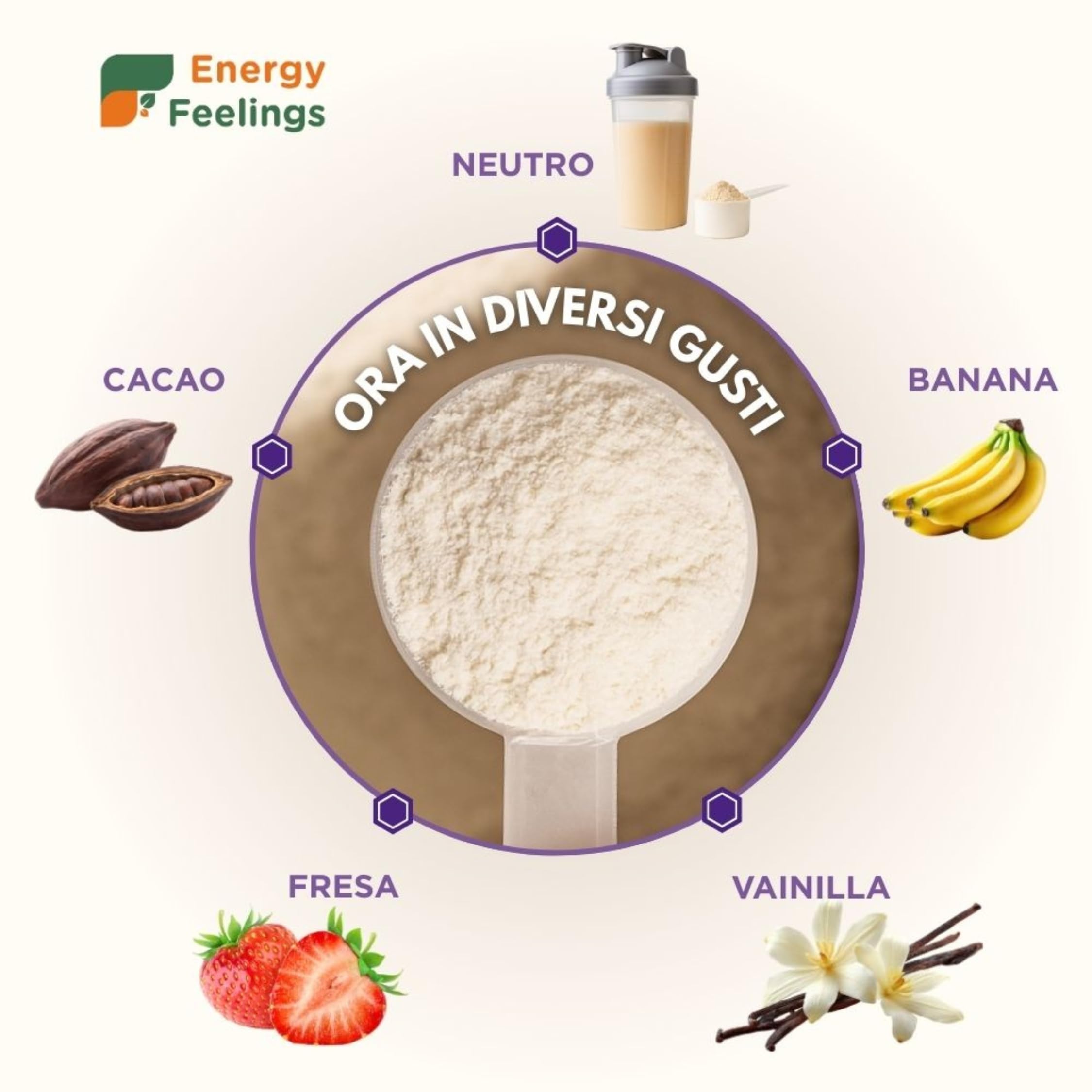 Energy Feelings Proteine vegane di lievito nutrizionale in polvere 1 kg neutre 82%