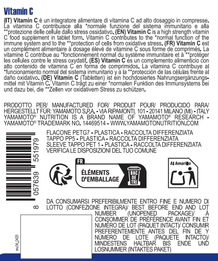YAMAMOTO Vitamine e Minerali Vitamin C 1000mg integratore vitamina C 90 compresse