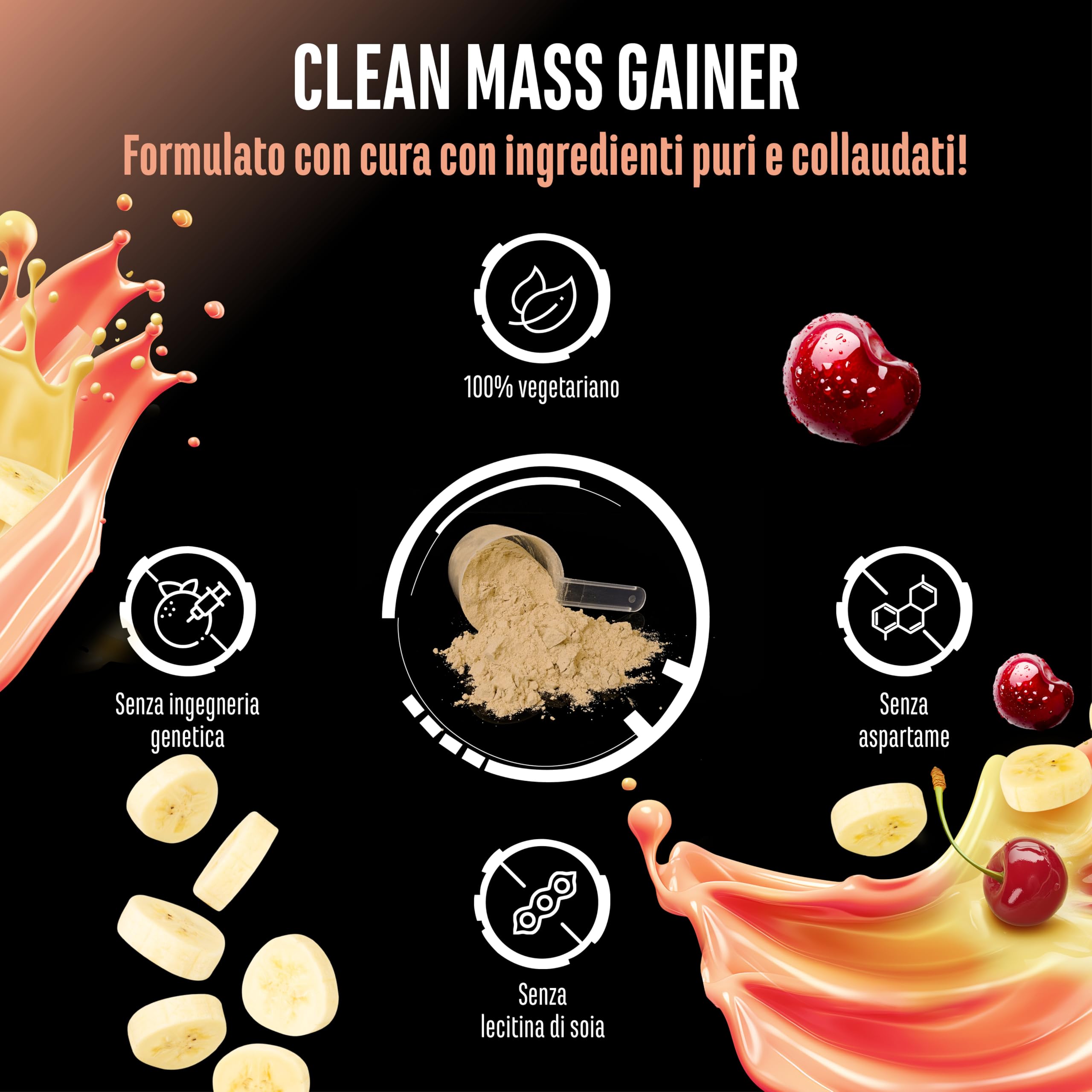 Elite Carbs & Mass Gainers Clean Weight Gainer mass gainer 3 kg Cerry & Banana