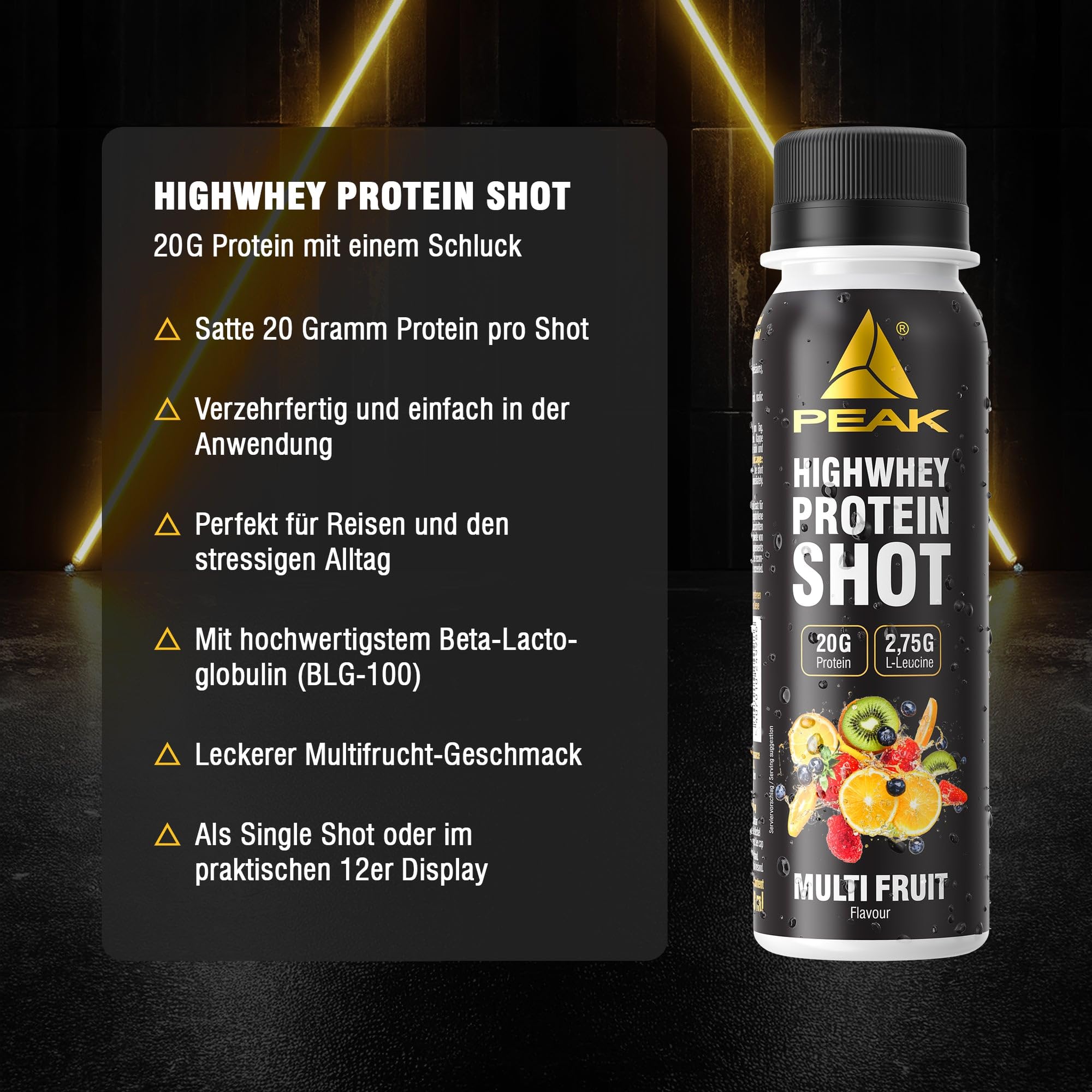 Green Peak Proteins PEAK HIGHWHEY protein shot 12 x 100 ml multifrutto 20 g proteine