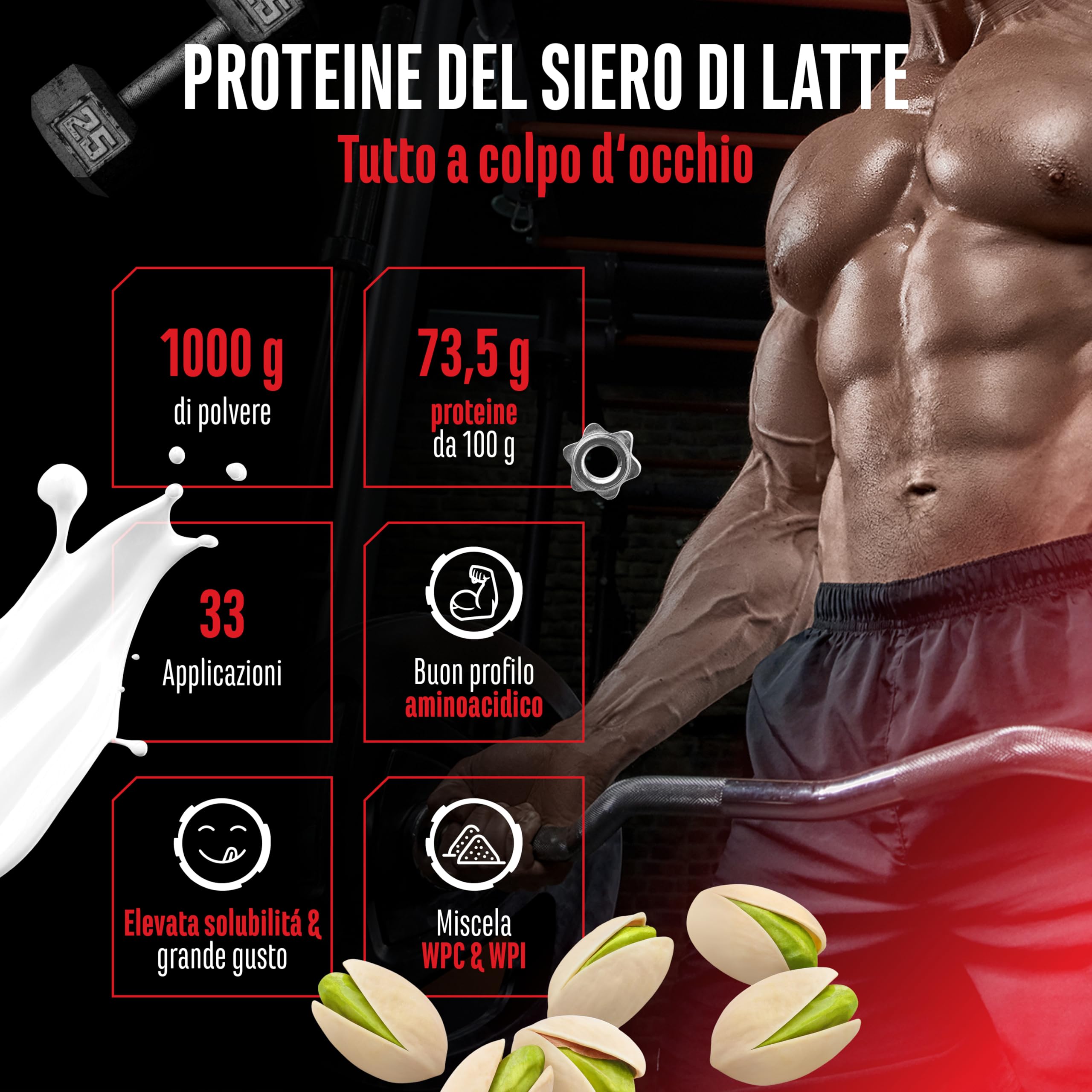 Elite Whey Protein Proteine whey in polvere Pistacchio 1000 g con isolato