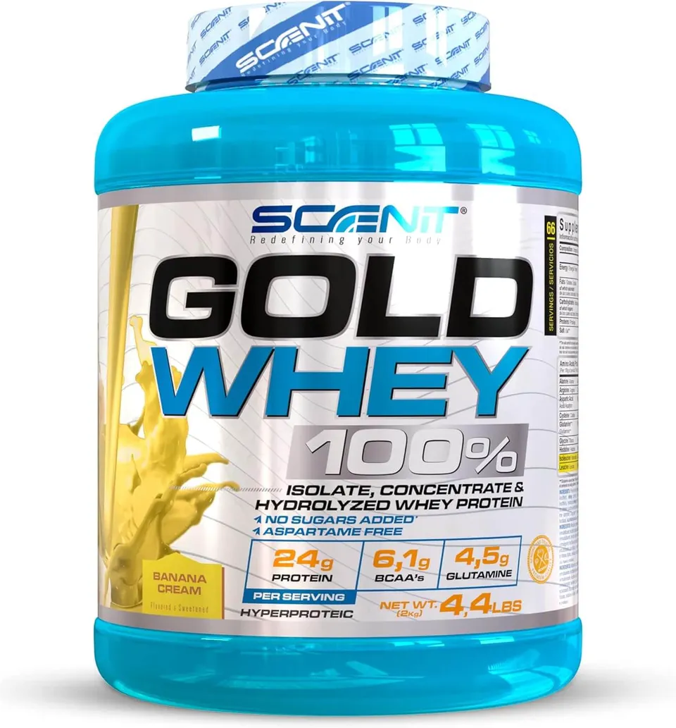 Scenit Nutrition Proteine Gold Whey 100% whey 2 kg banana con panna DigeZyme