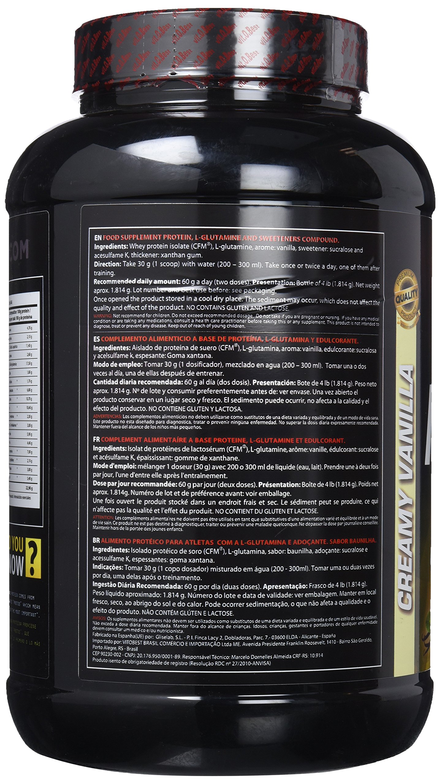 Vitobest Proteins Vit-O-Best proteine in polvere vaniglia 1814 g isolate