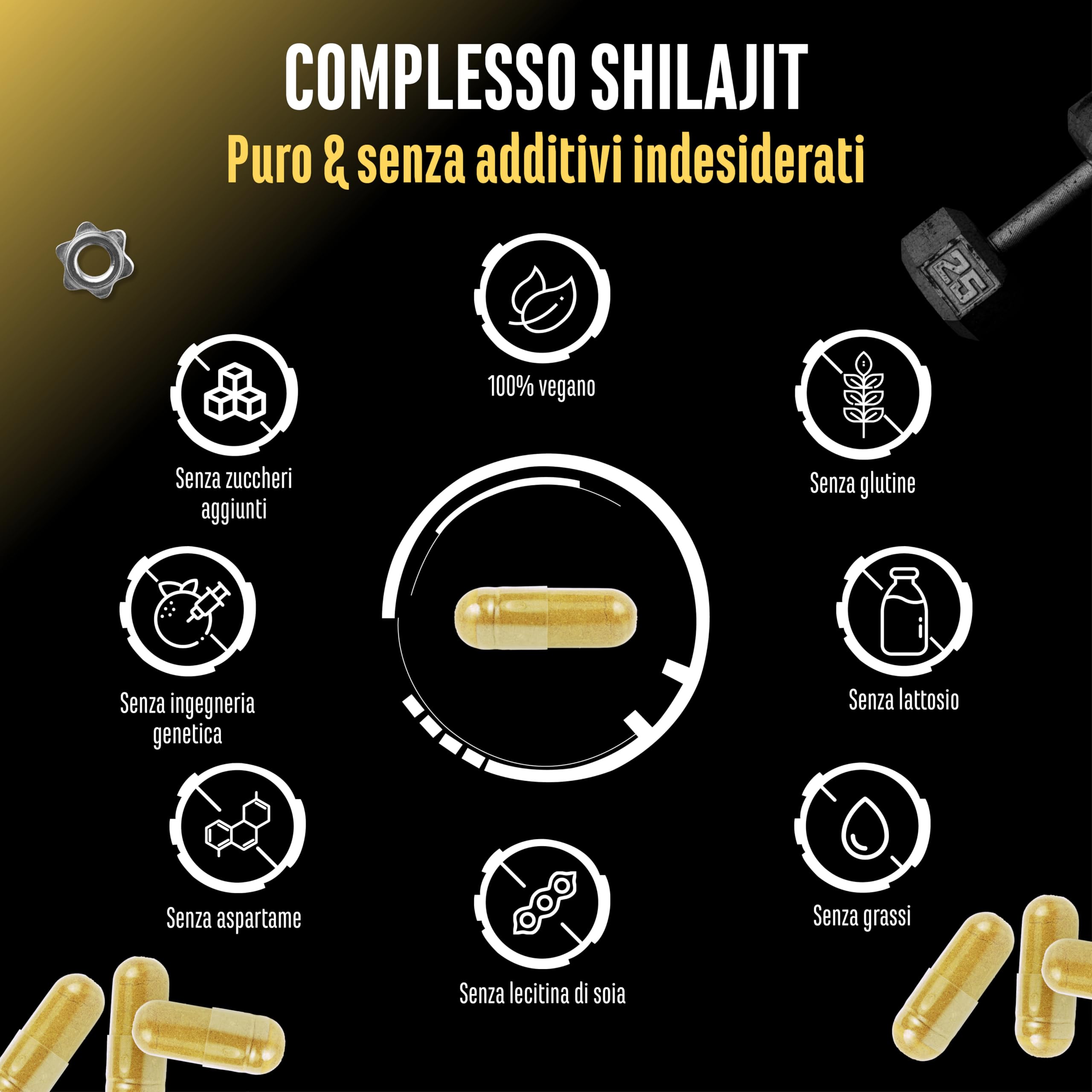 Elite Organ, Joint & Health Support Shilajit Complex capsule vegane 180, 50% acido fulvico