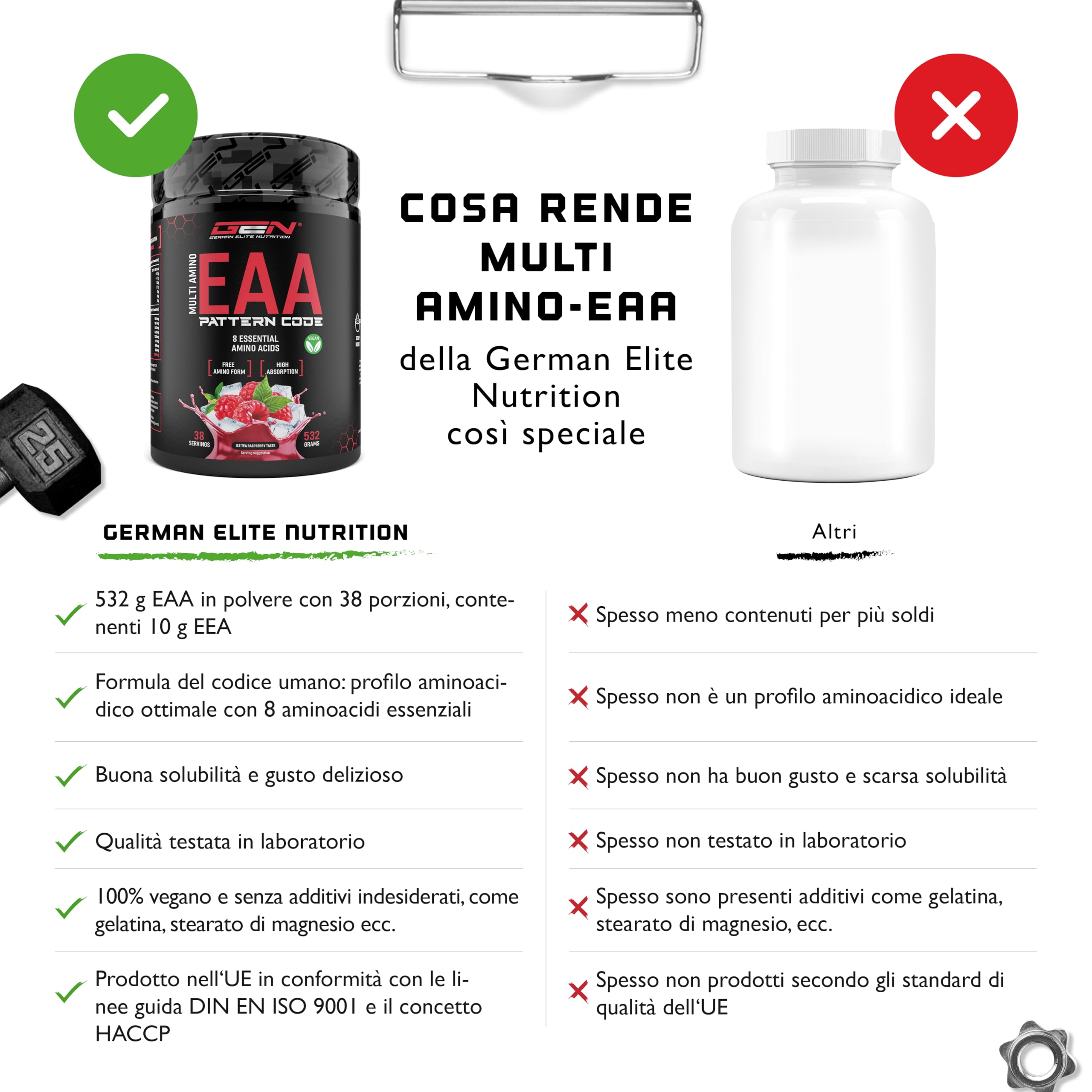 Elite EAA & BCAA EAA in polvere 532 g Ice Tea Raspberry vegana