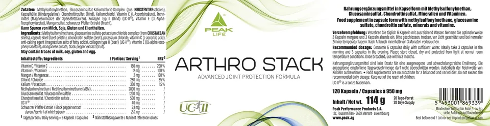Green Peak Health Arthro Stack integratore articolare 120 capsule UC-II