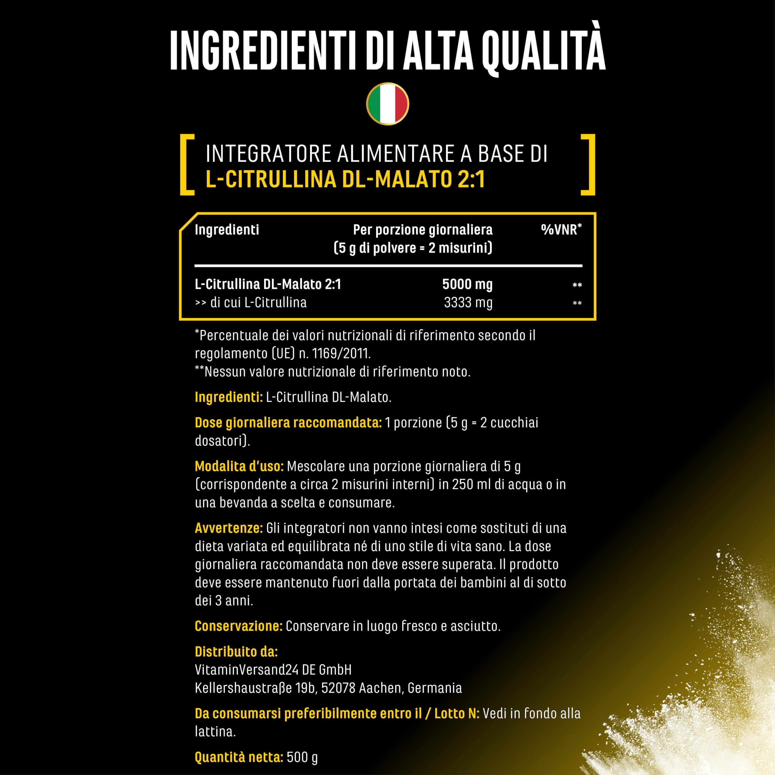 Elite Amino Singles L-Citrullina DL-Malato 2:1 polvere 500 g vegana