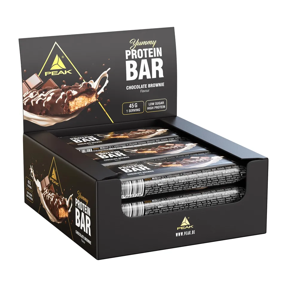 Green Peak Proteins PEAK Yummy Protein Bar barretta proteica 12 x 45 g brownie