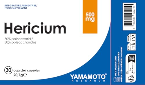 YAMAMOTO Sonno, Benessere Mentale e Memoria Research Hericium integratore 30 capsule, 50 g, 500 mg