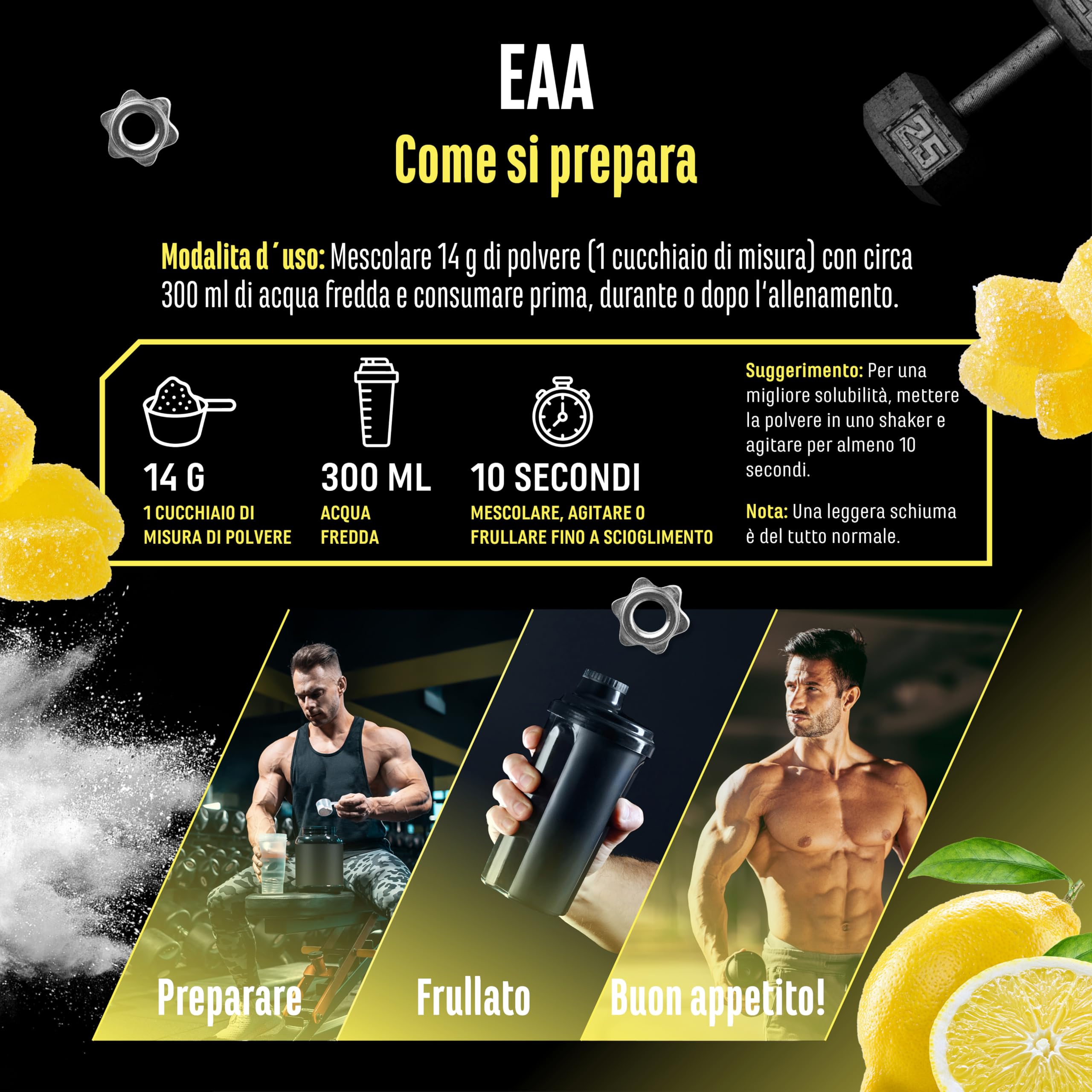 Elite EAA & BCAA Human Code EAA in polvere 532 g caramella al limone vegana