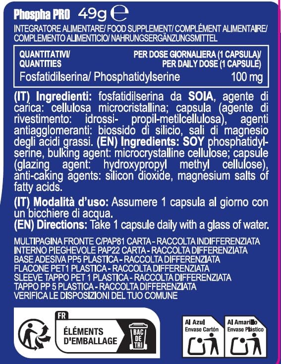 YAMAMOTO Sonno, Benessere Mentale e Memoria PhosphaPRO 90 compresse 100 mg