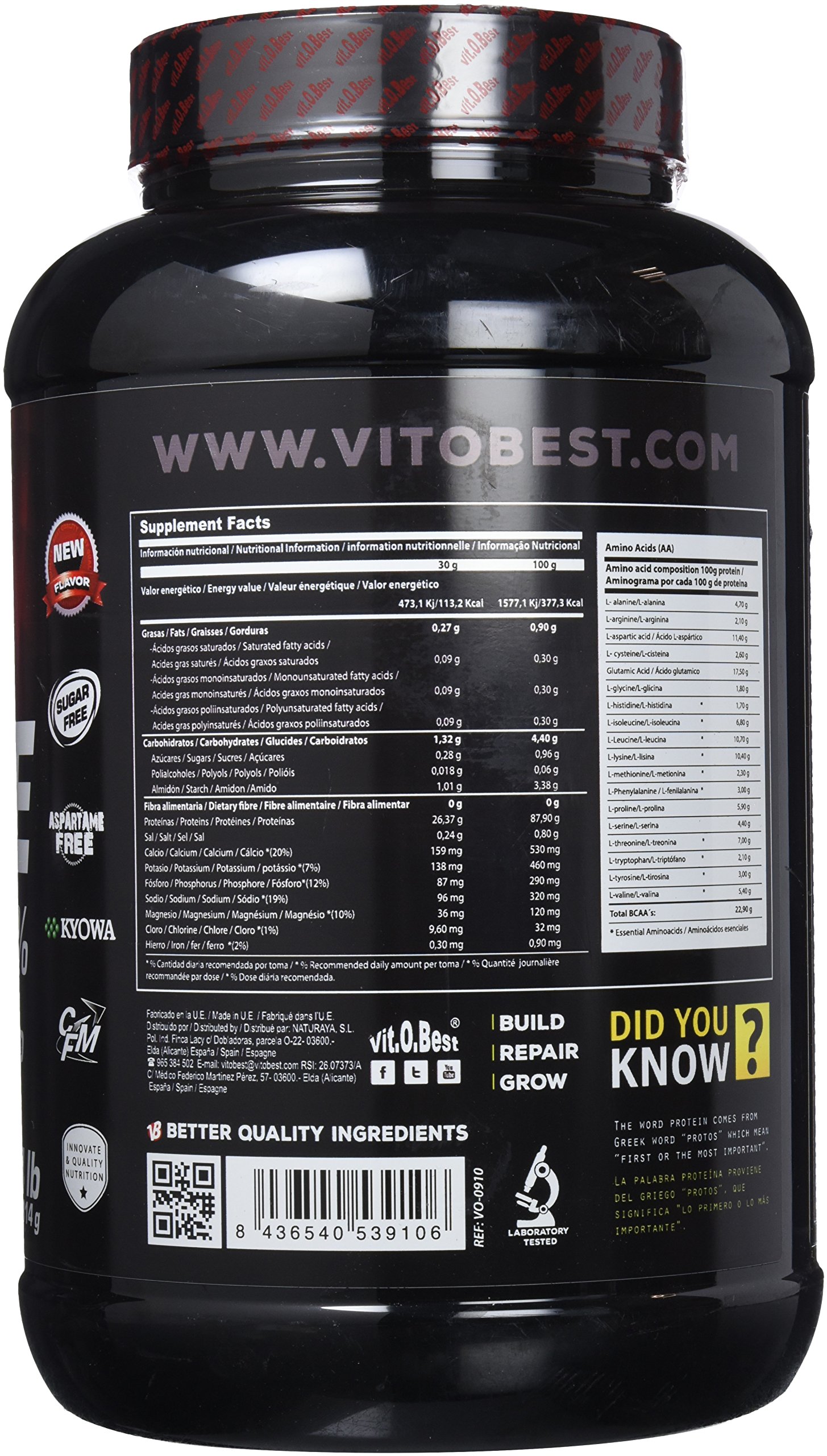 Vitobest Proteins Vit-O-Best proteine in polvere vaniglia 1814 g isolate