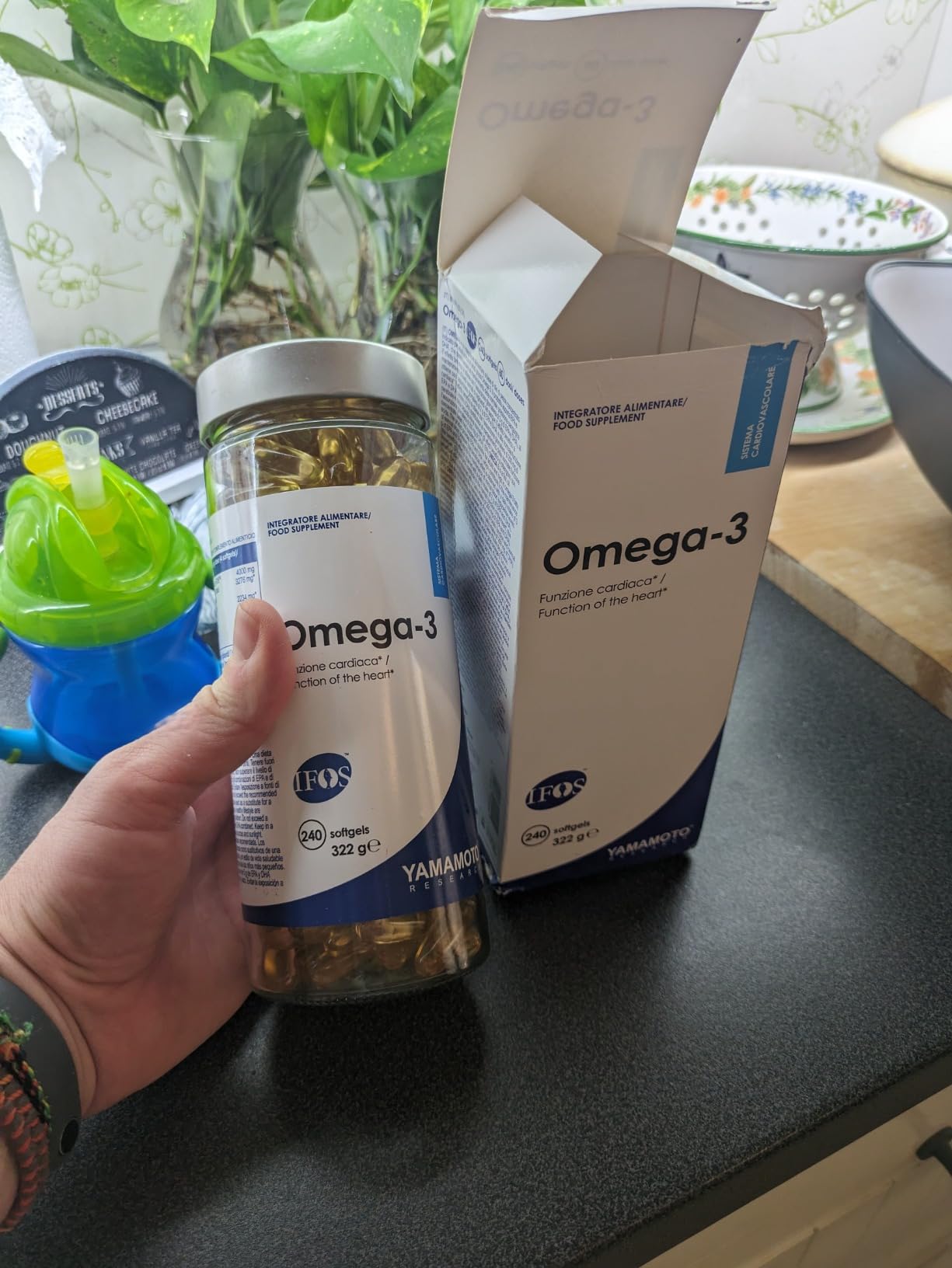 Yamamoto Omega-3 e Cuore e Circolazione Omega-3 IFOS integratore 240 softgels, olio di pesce