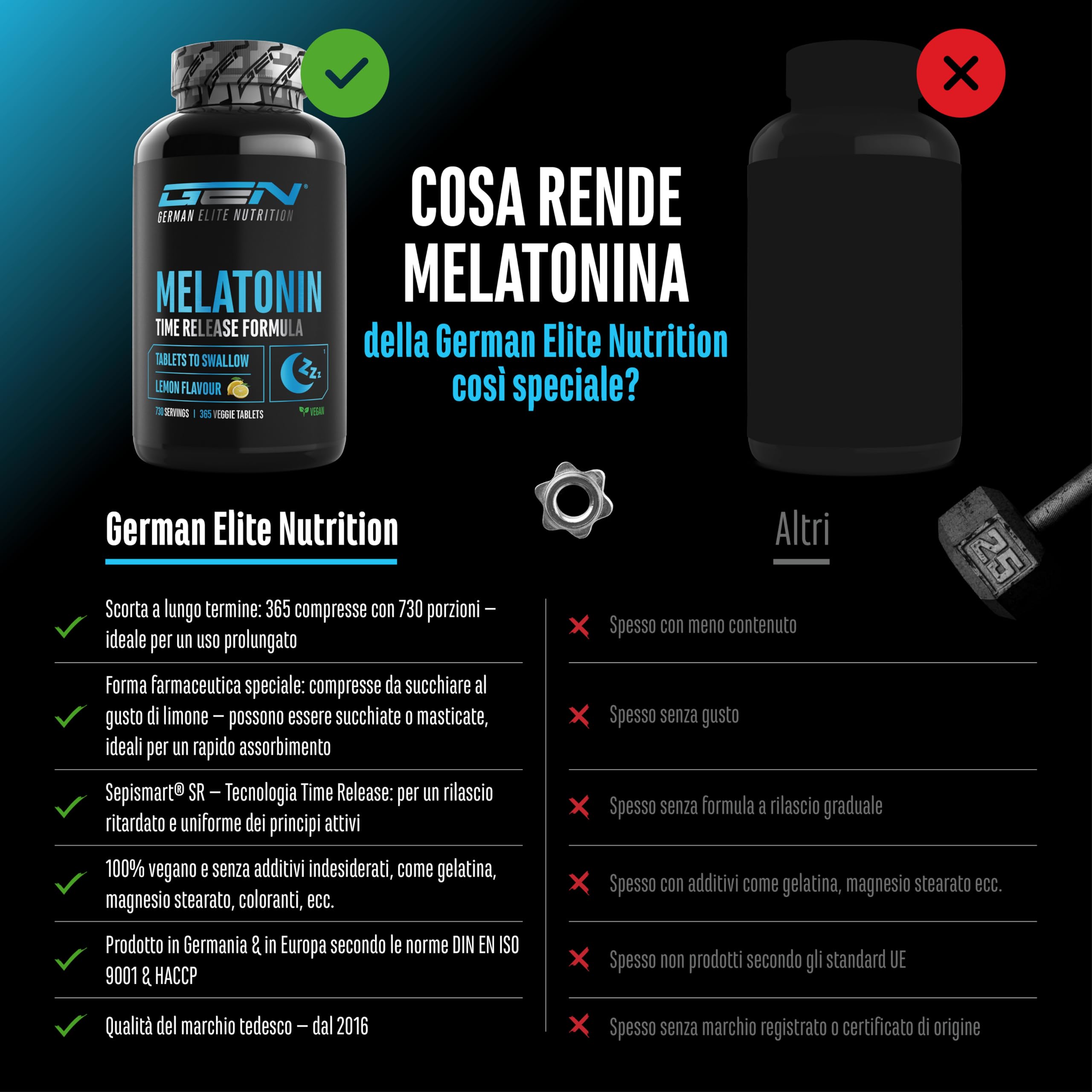 Elite Adaptogens, Sleep & Mind Melatonina Time Release melatonina 365 compresse al limone a rilascio prolungato