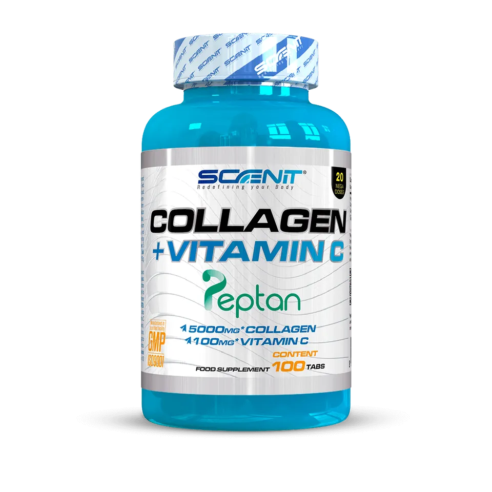 Scenit Nutrition Suplementos esenciales Collagen Peptan + Vitamin C compresse 100 compresse