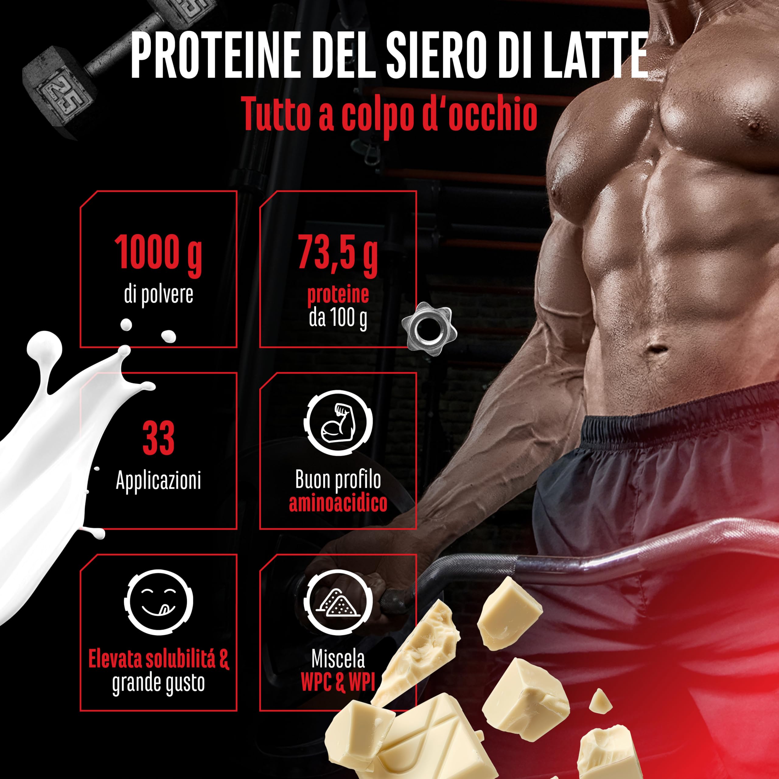Elite Whey Protein Whey Protein Complex proteine in polvere 1000 g cioccolato bianco