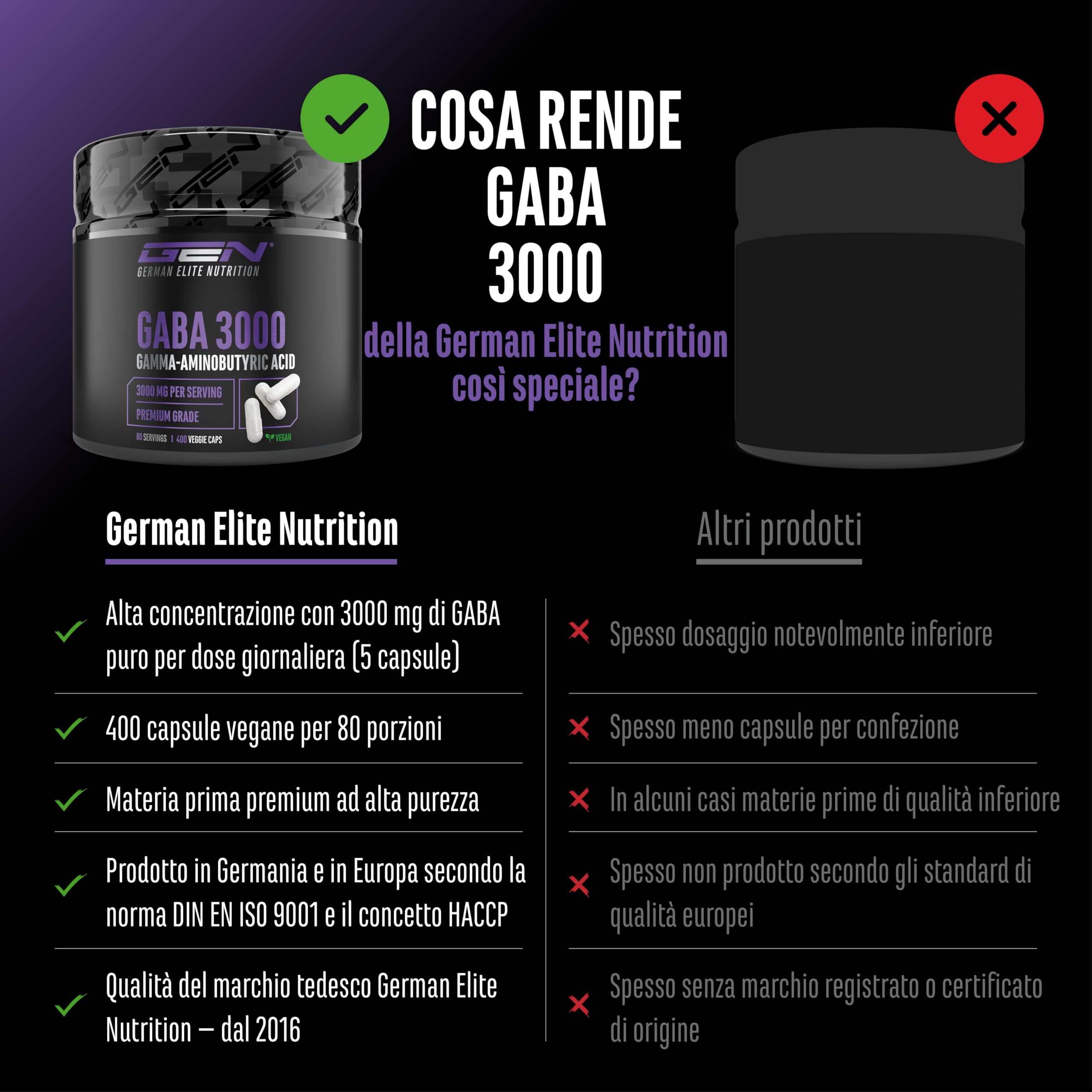 Elite Amino Singles GABA 3000 mg capsule 400 vegane alto dosaggio