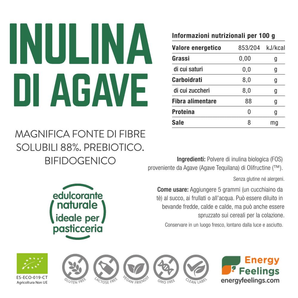 Energy Feelings Dolcificanti naturali F Energy Feelings inulina in polvere BIO 200 g prebiotica